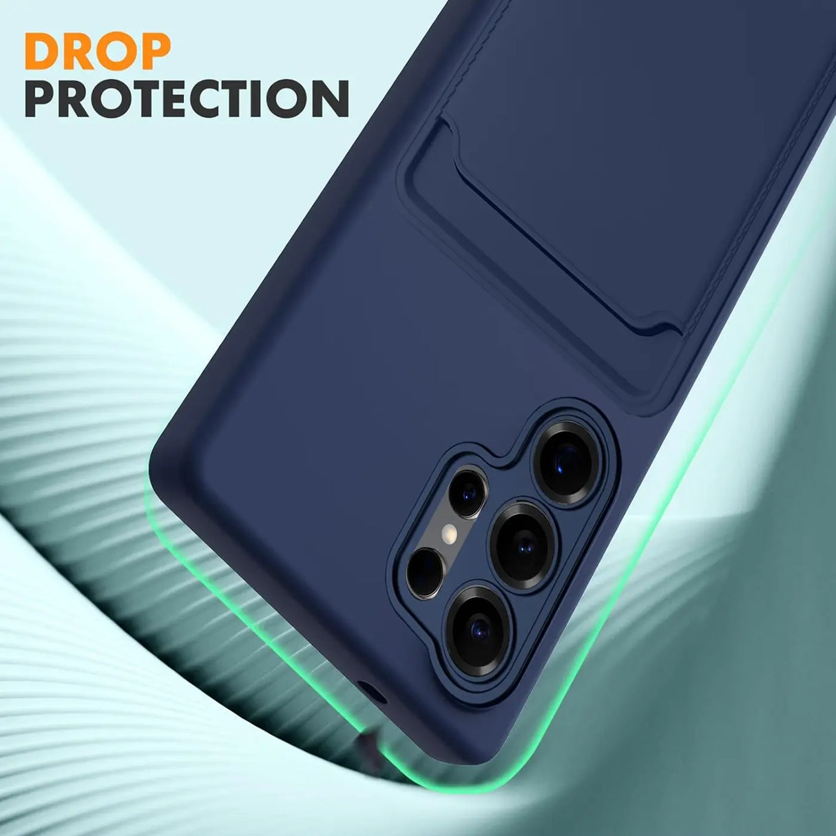 Samsung Galaxy S25 Ultra Handyhülle in Blau mit Kameraschutz und Kartenfach