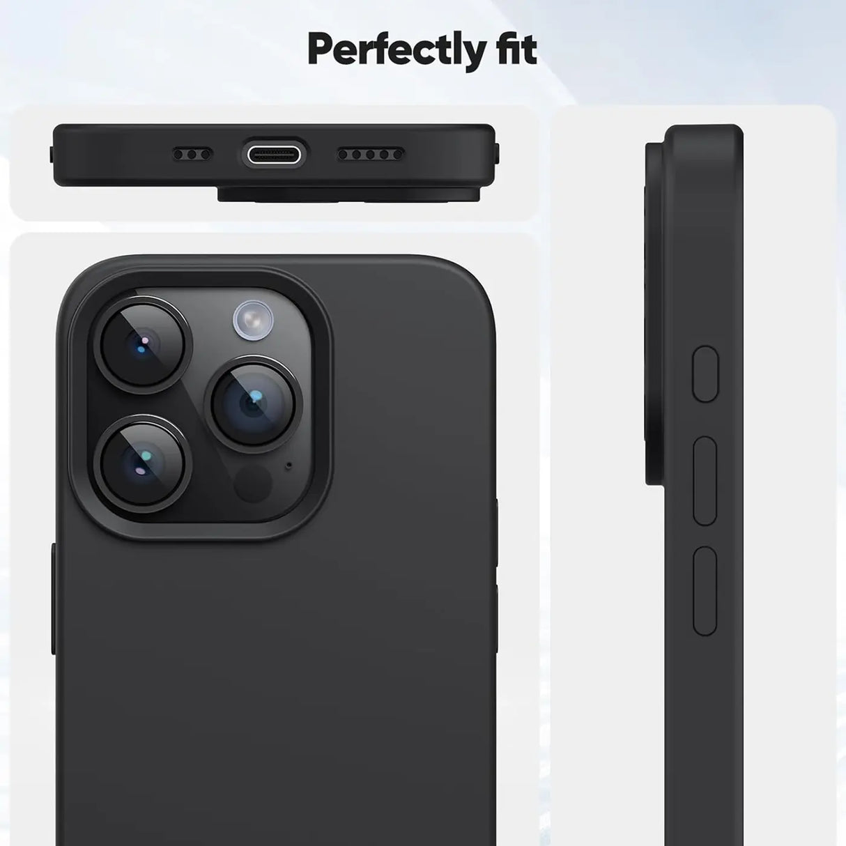 Flexible und sichere TPU Handyhülle für iPhone 16 Pro in Schwarz