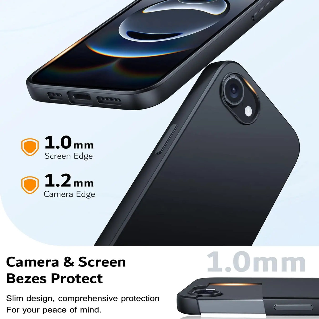 Flexible und sichere TPU Handyhülle für Apple iPhone 16e in Schwarz