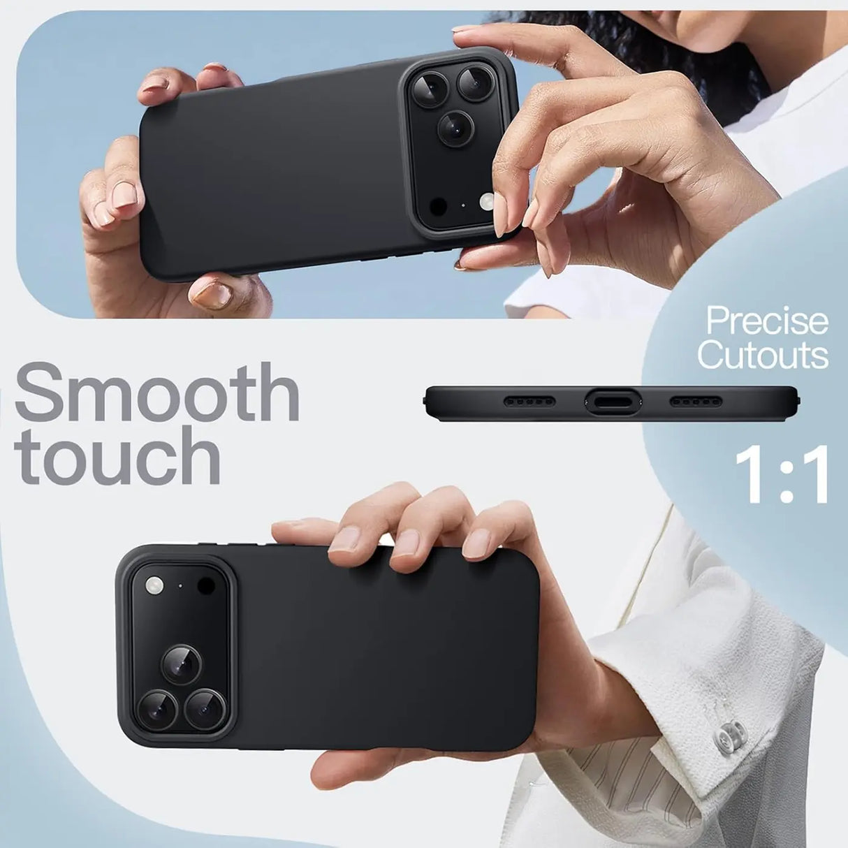 Flexible und sichere TPU Handyhülle für iPhone 17 Pro Max in Schwarz