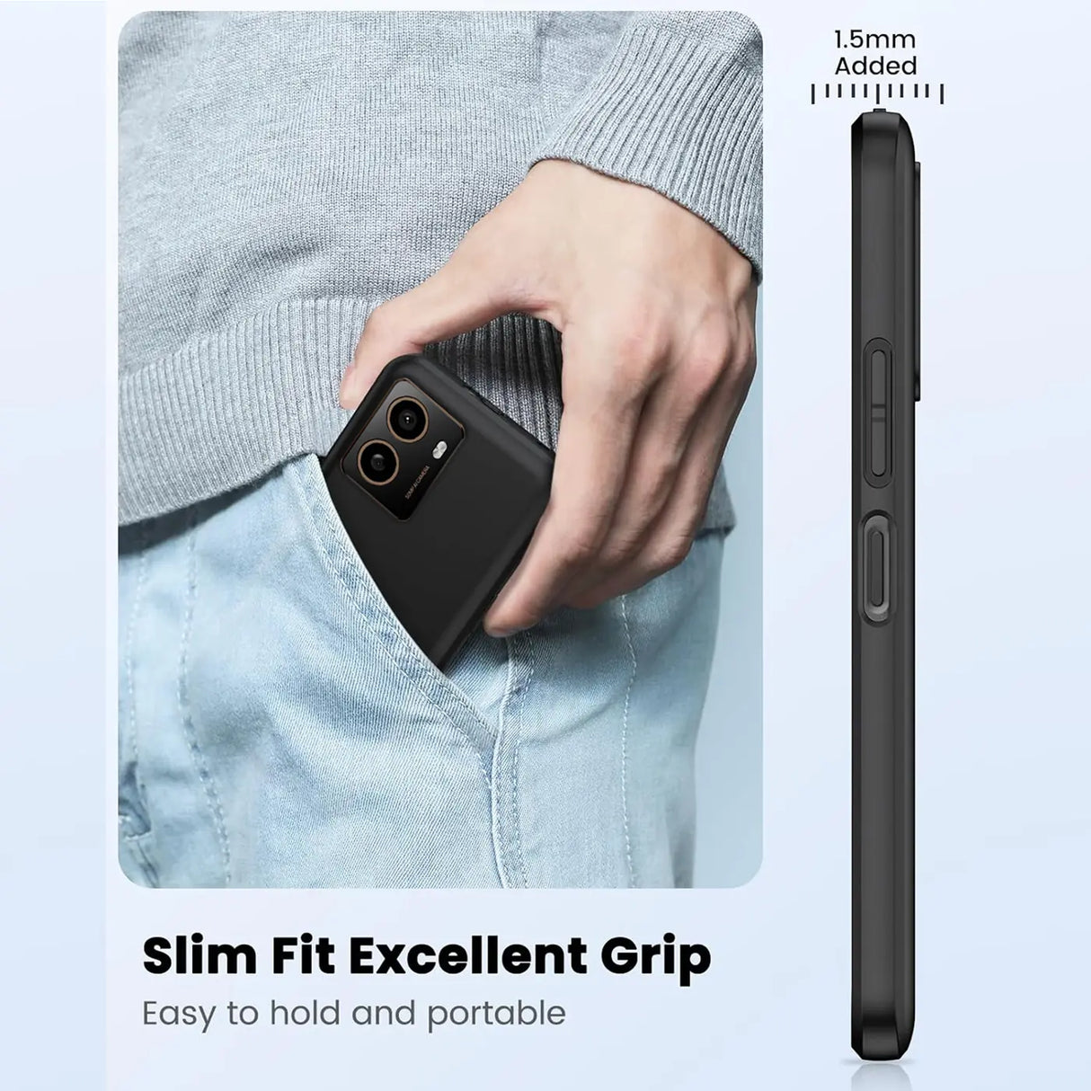 Flexible und sichere TPU Handyhülle für HMD Pulse / Pulse PRO / Pulse+ in Schwarz