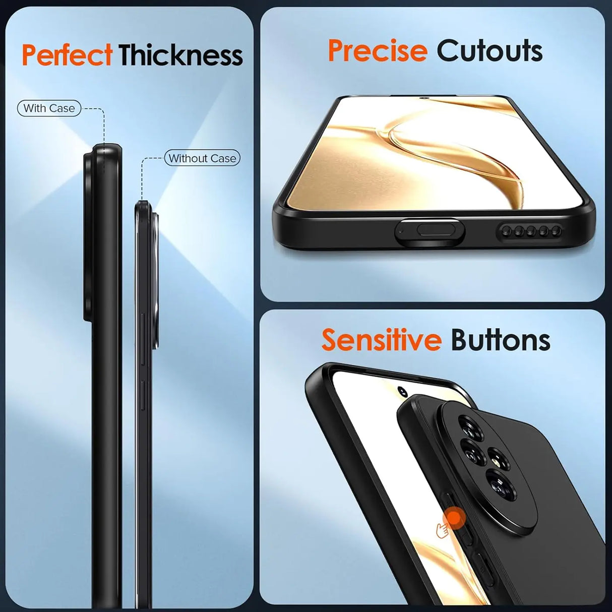 Flexible und sichere TPU Handyhülle für Honor 200 in Schwarz