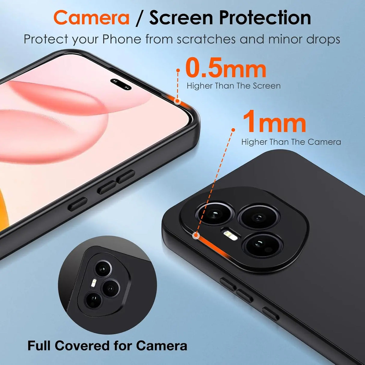 Flexible und sichere TPU Handyhülle für Honor 400 Pro in Schwarz