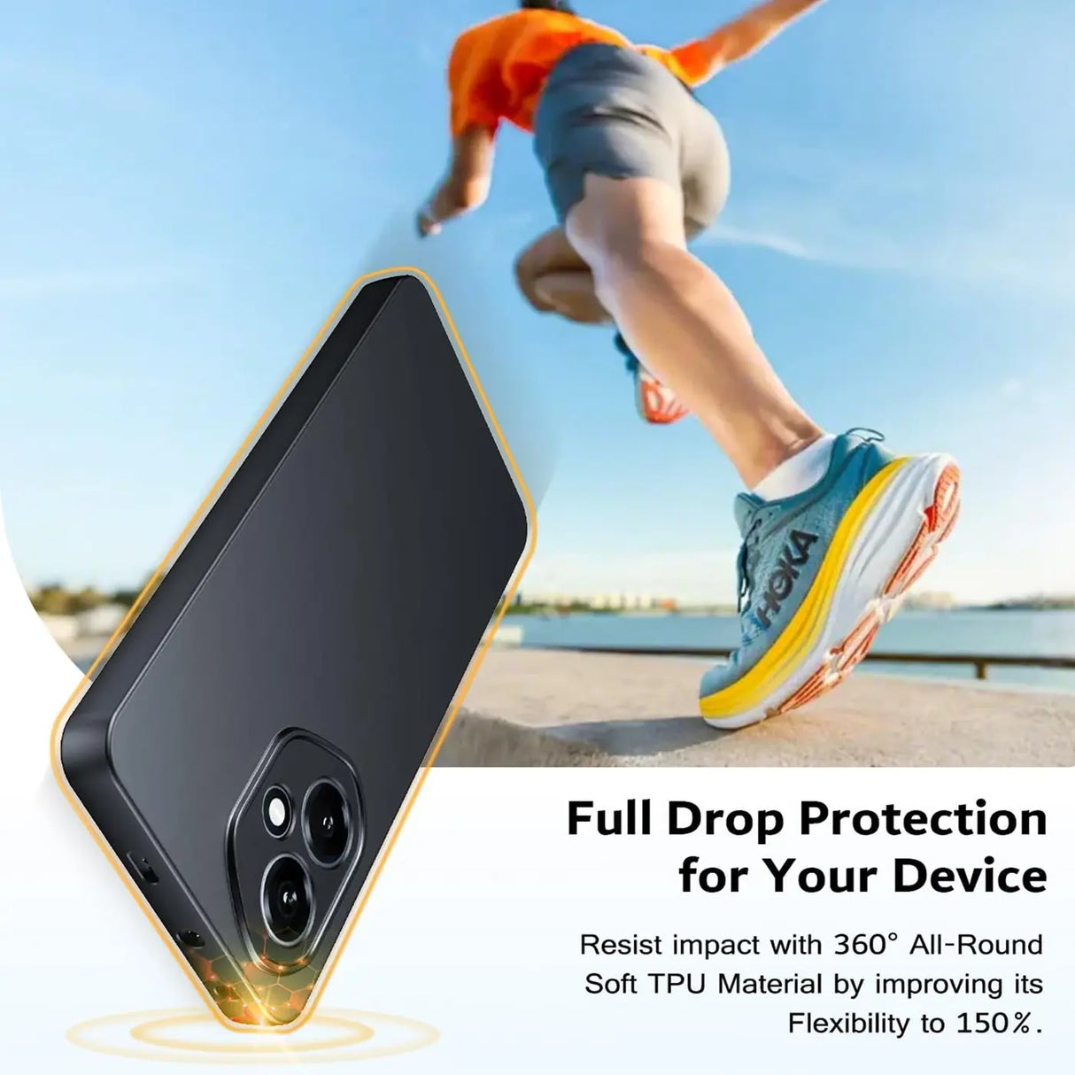 Flexible und sichere TPU Handyhülle für Honor 400 in Schwarz