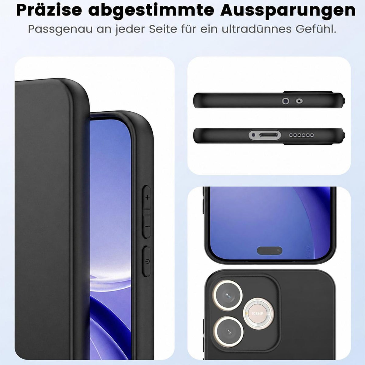 Honor 600 Lite - Slim Silikon Hülle Schwarz Matt
