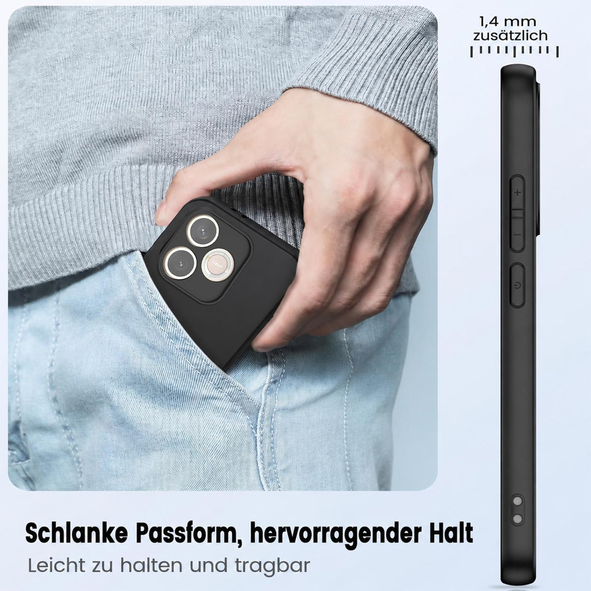 Honor 600 Lite - Slim Silikon Hülle Schwarz Matt