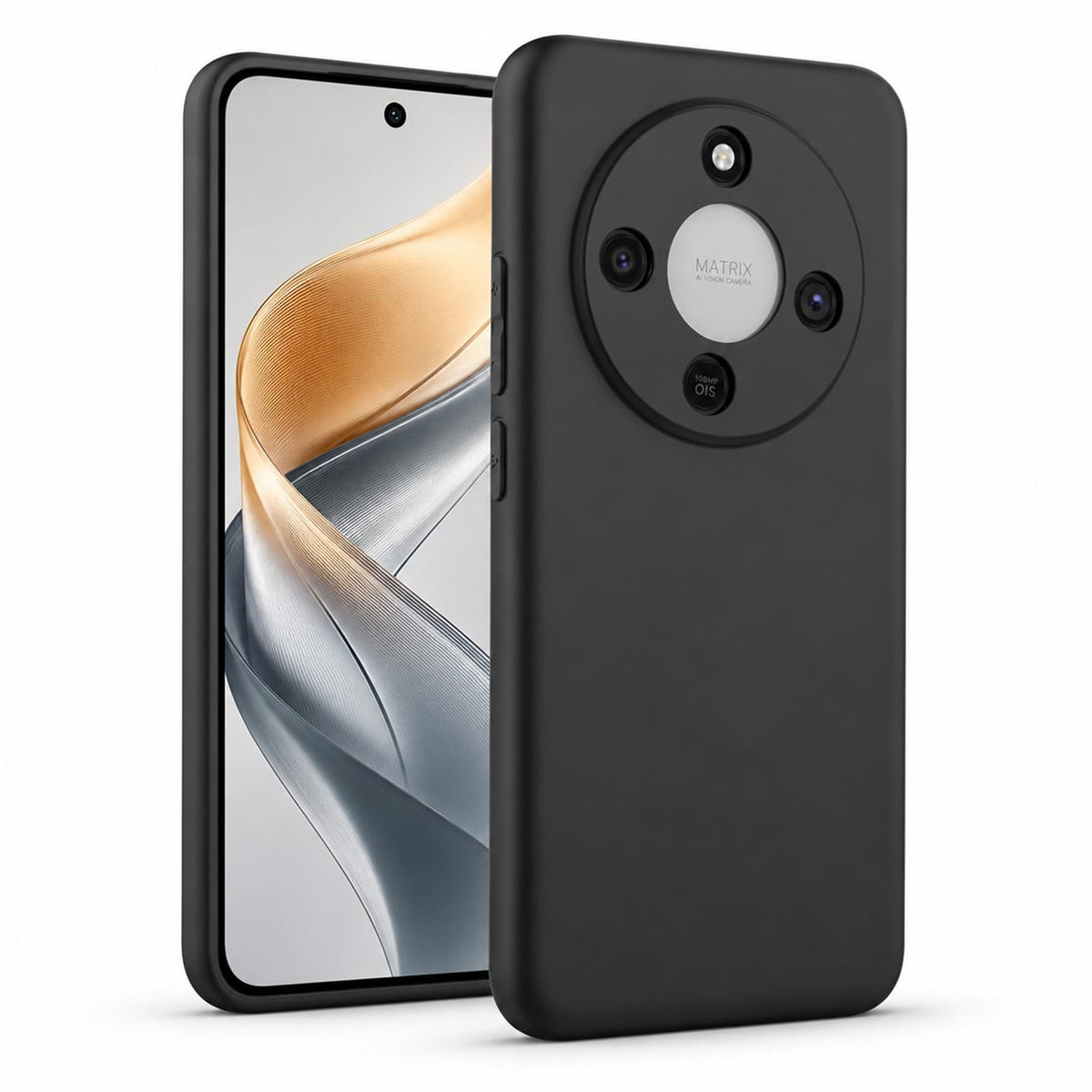 Honor Magic 8 Lite - Slim Silikon Hülle Schwarz Matt