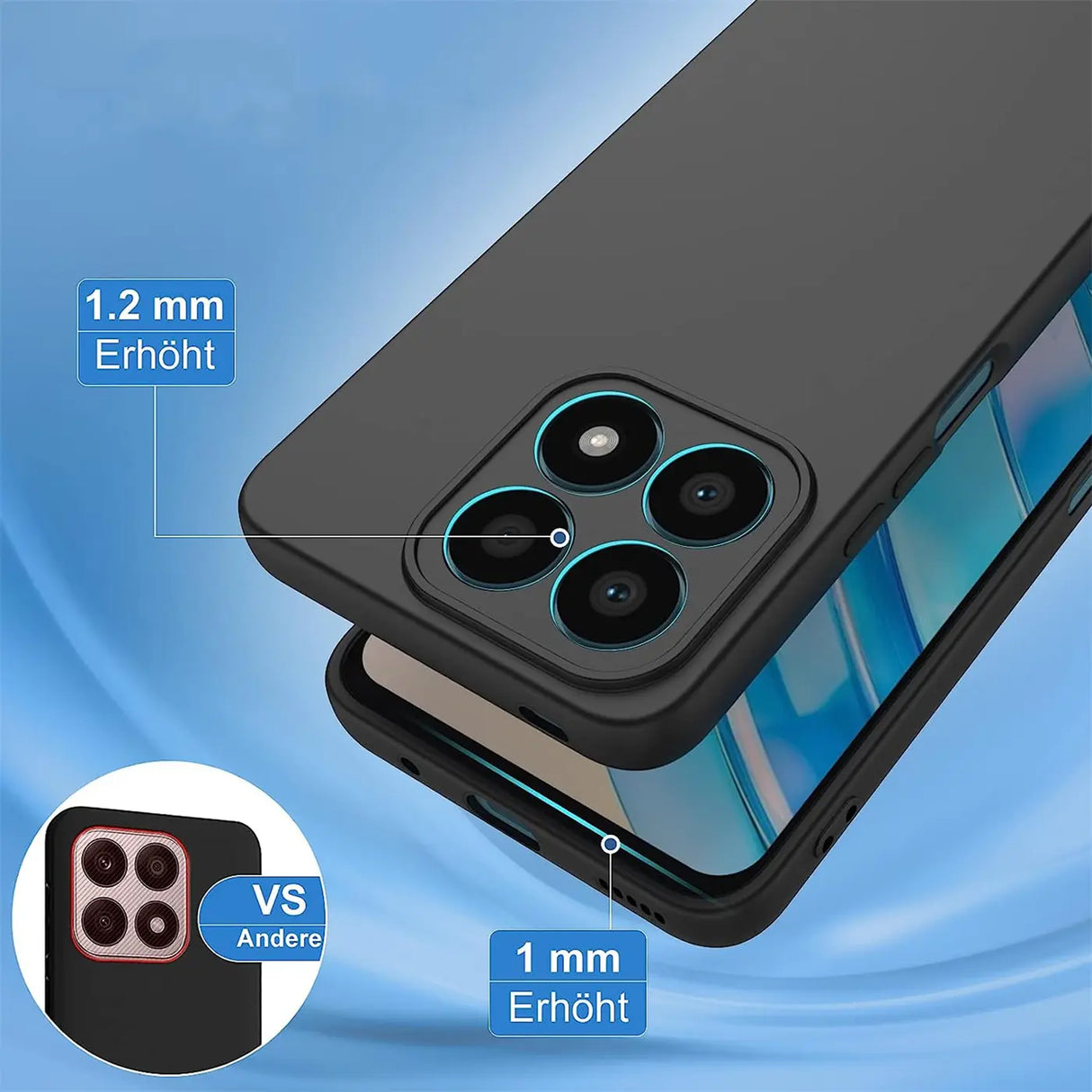 Flexible und sichere TPU Handyhülle für Honor X8a in Schwarz