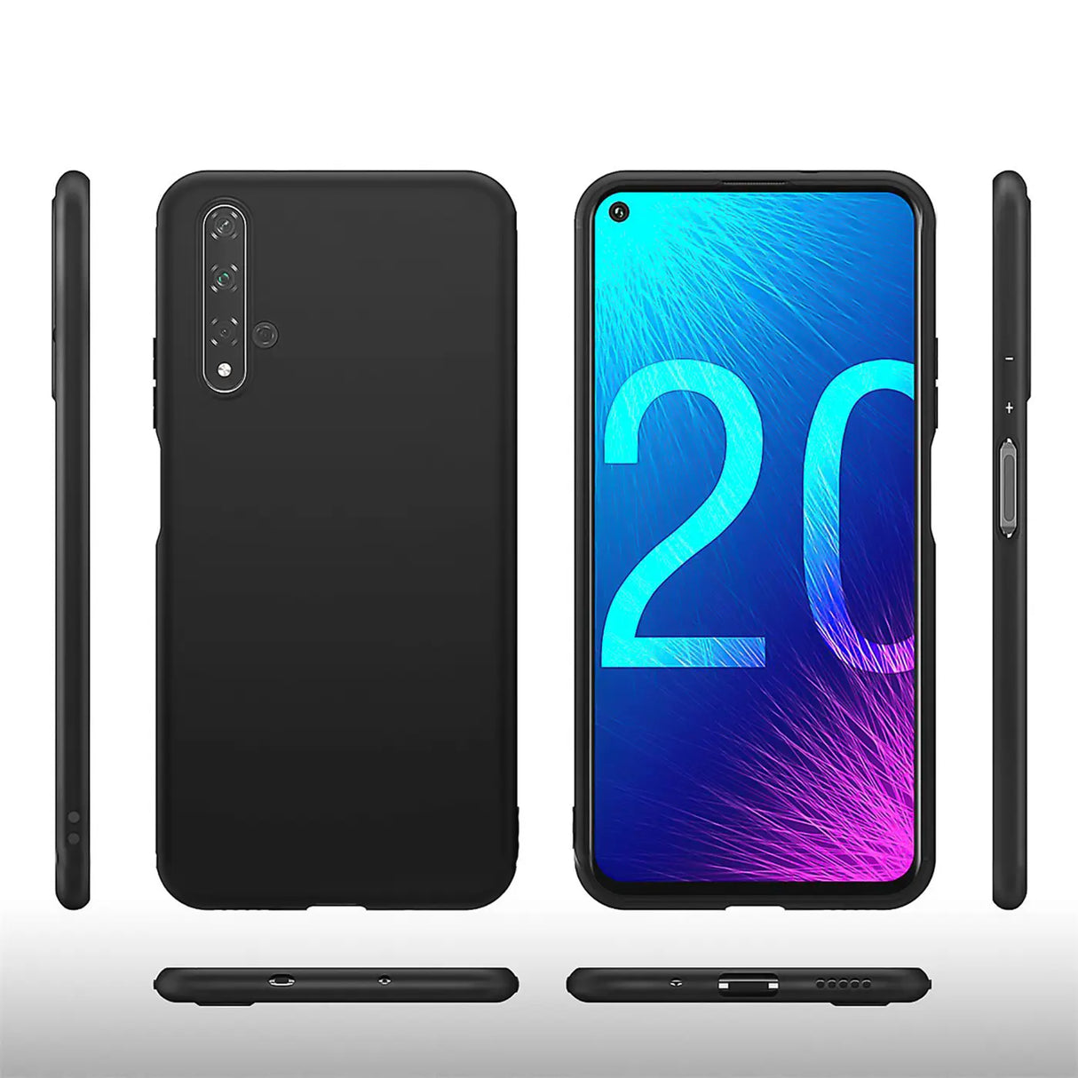 Flexible und sichere TPU Handyhülle für Huawei Nova 5T in Schwarz
