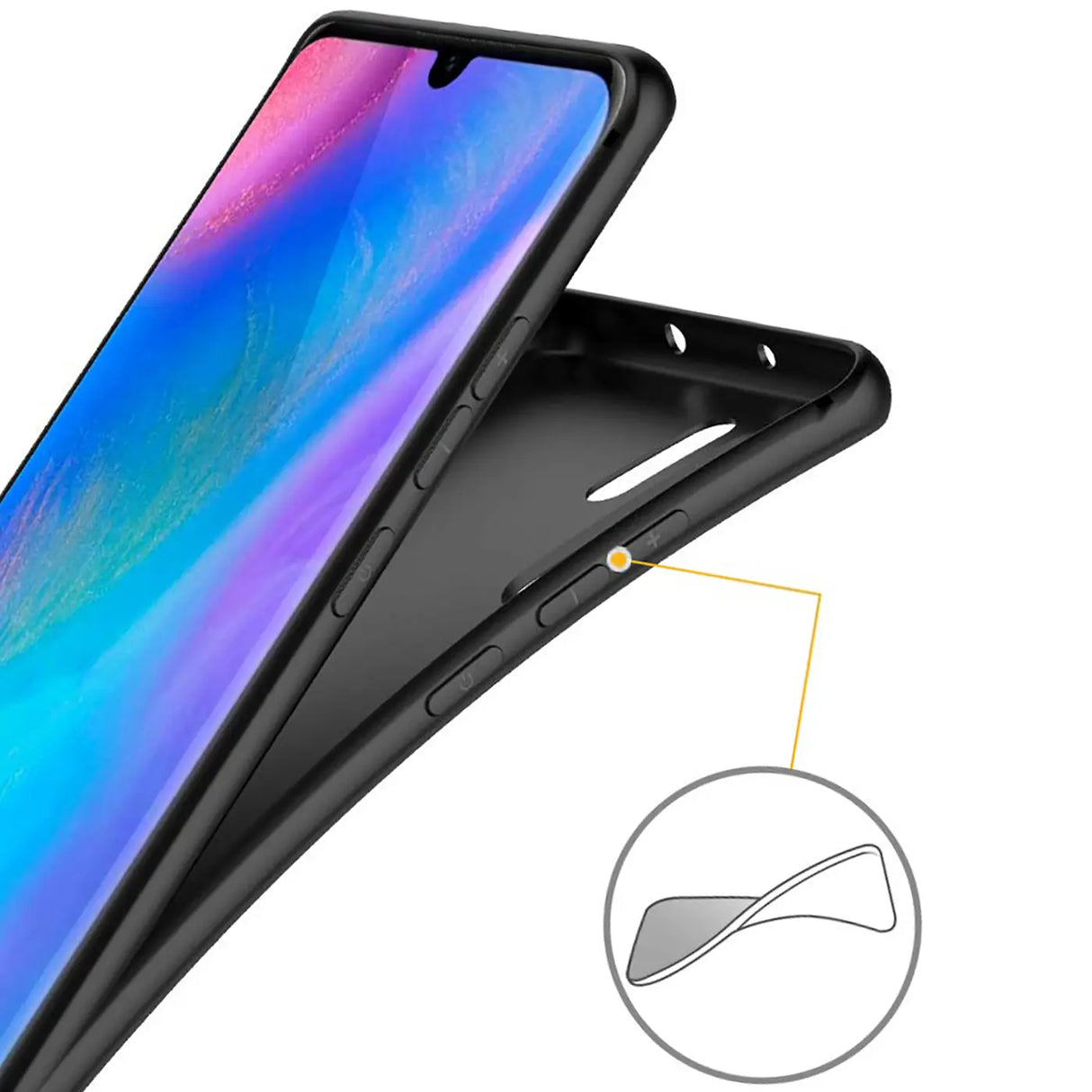 Flexible und sichere TPU Handyhülle für Huawei P30 Pro in Schwarz
