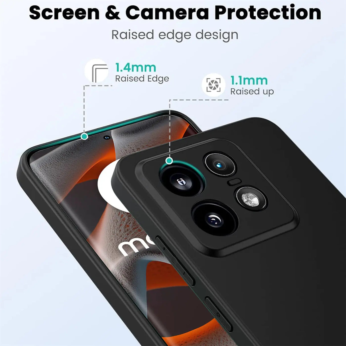 Flexible und sichere TPU Handyhülle für Motorola Edge 50 Pro in Schwarz