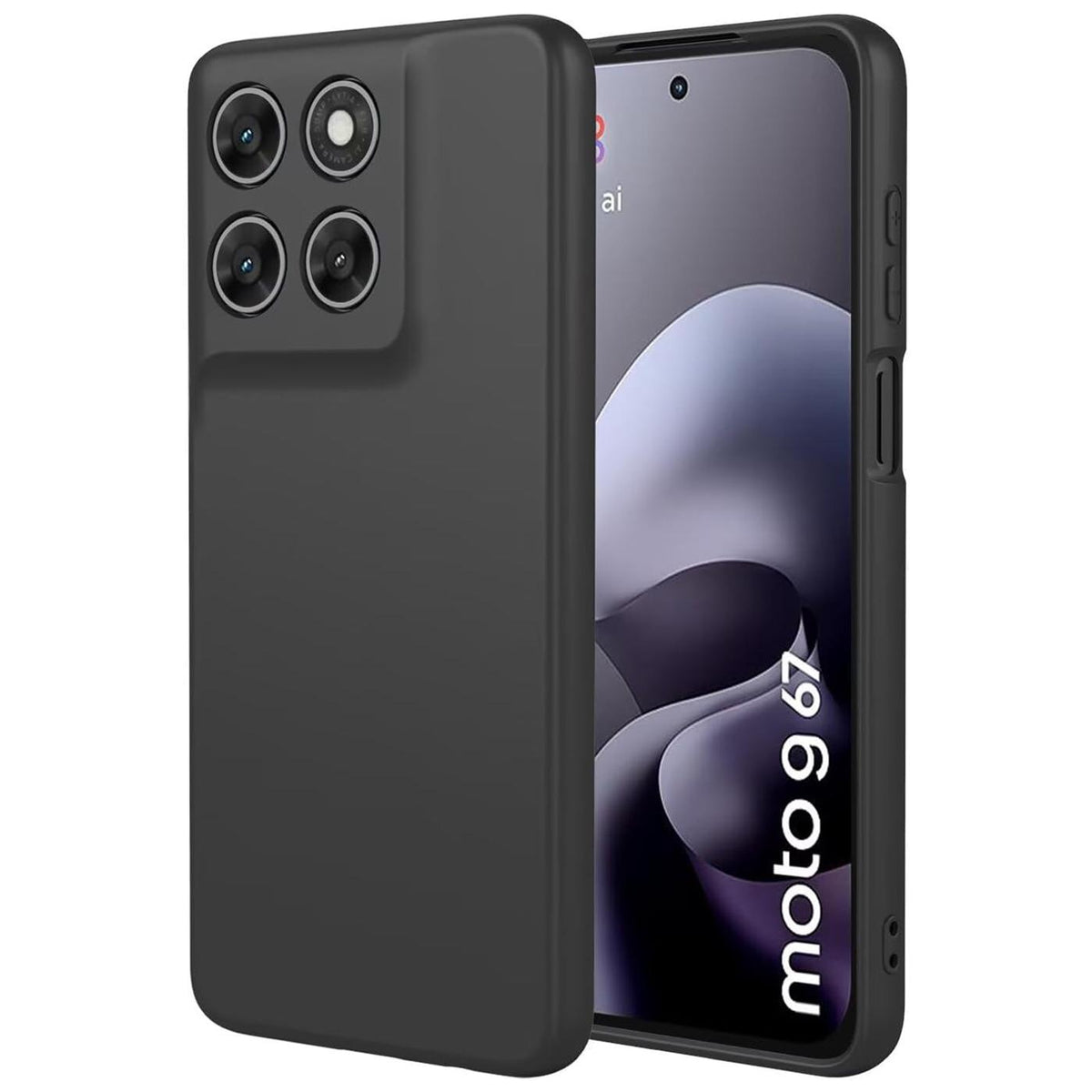 Motorola Moto G67 / G77 - Slim Silikon Hülle Schwarz Matt