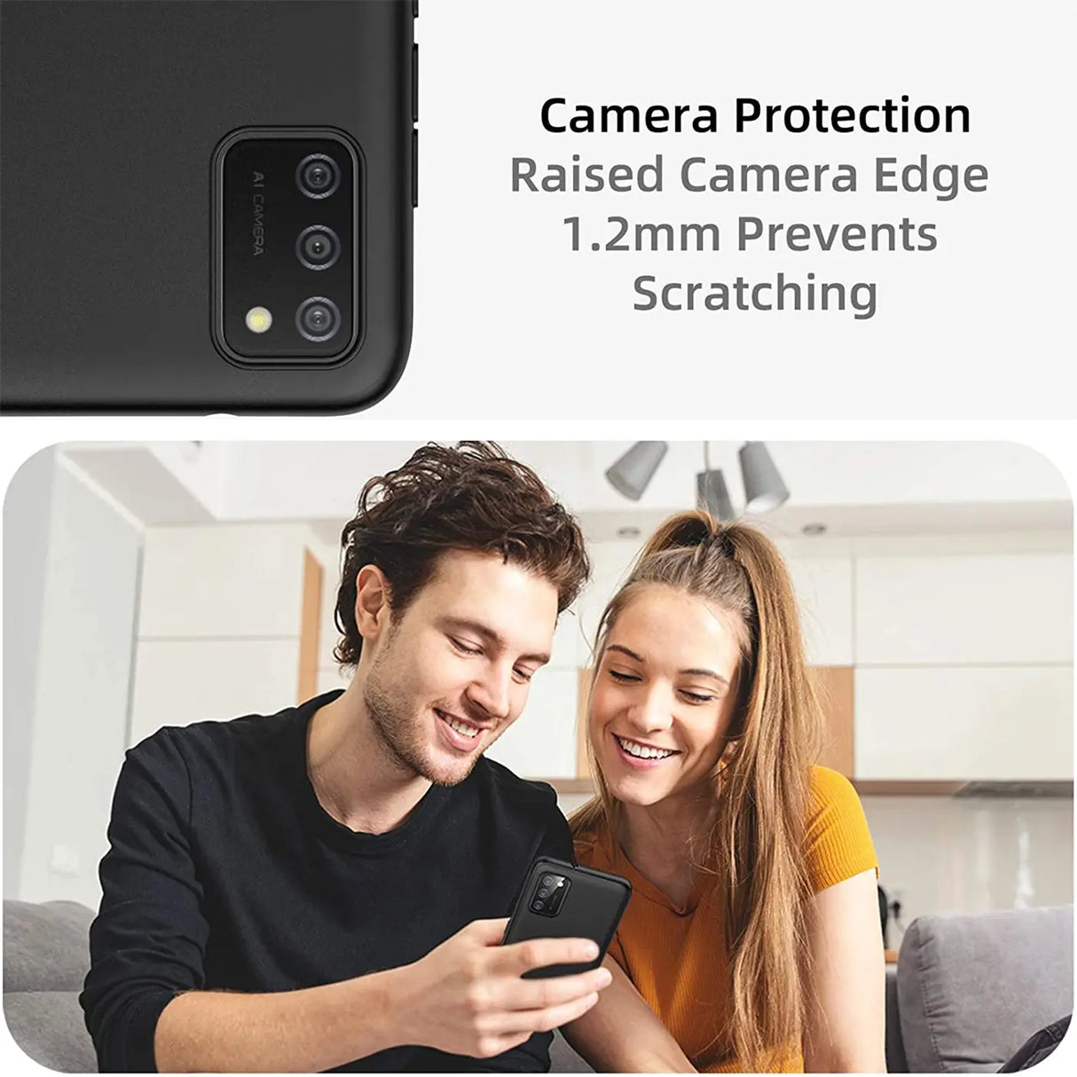 Flexible und sichere TPU Handyhülle für Samsung Galaxy A02s in Schwarz