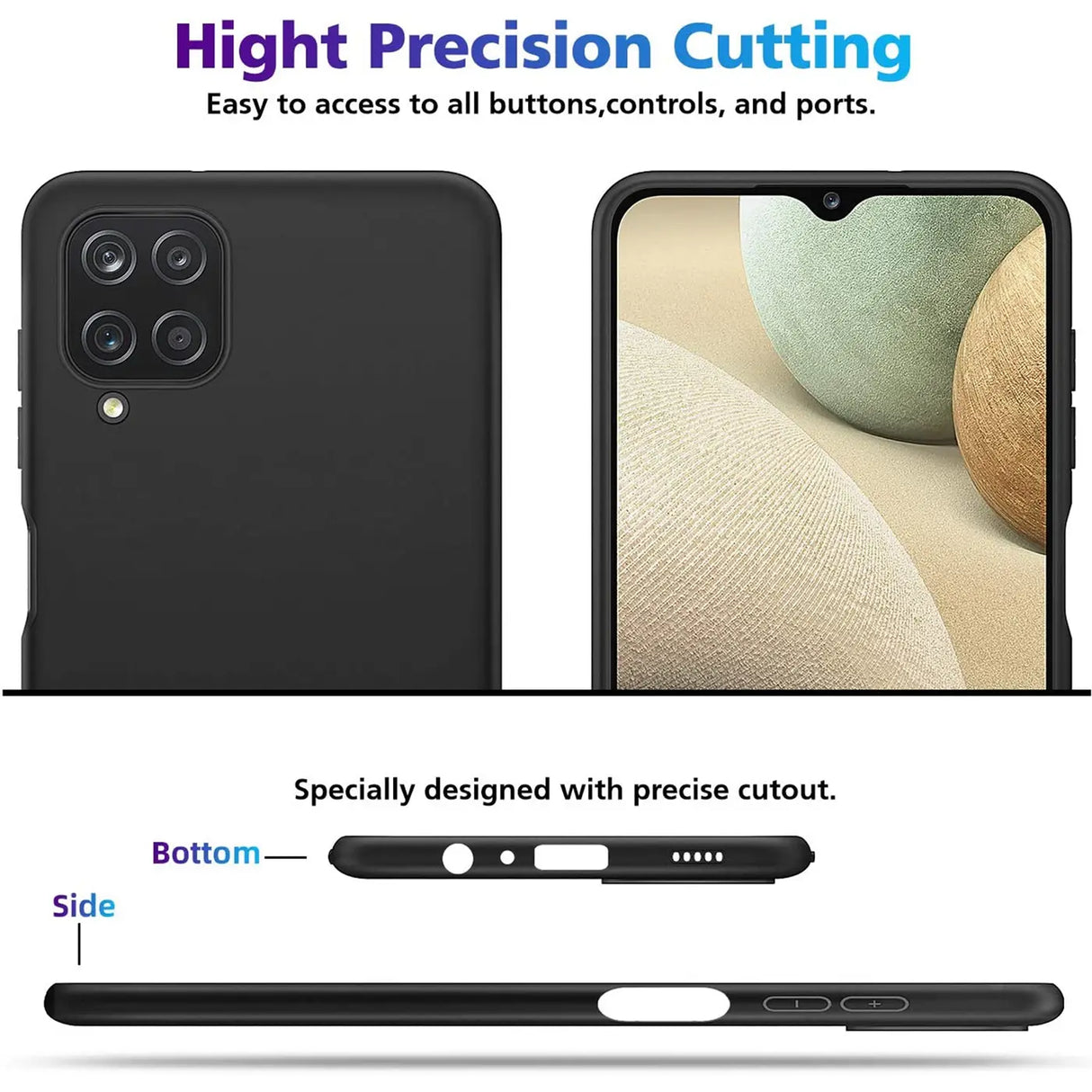 Flexible und sichere TPU Handyhülle für Samsung Galaxy A12 / M12 in Schwarz