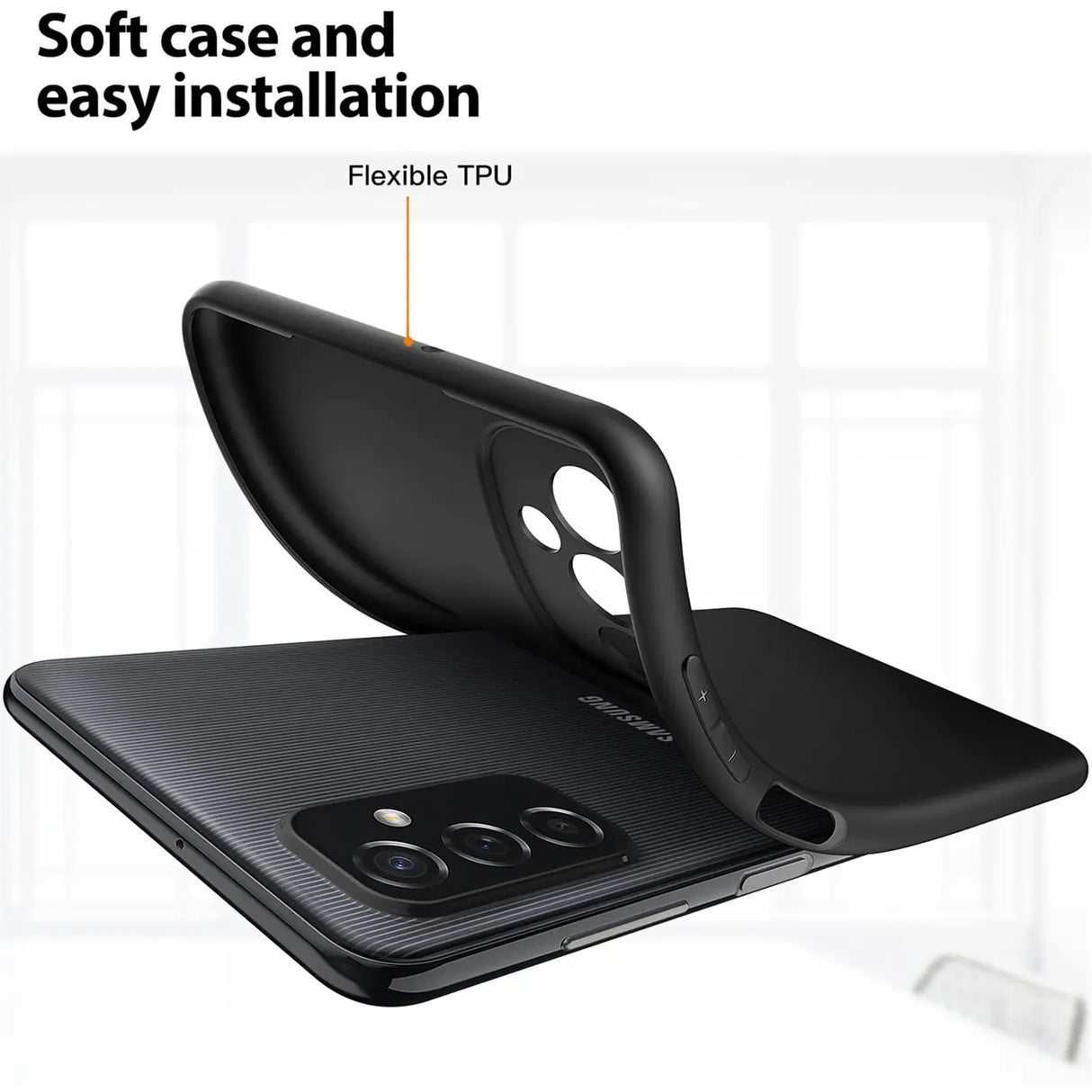 Flexible und sichere TPU Handyhülle für Samsung Galaxy M52 5G in Schwarz