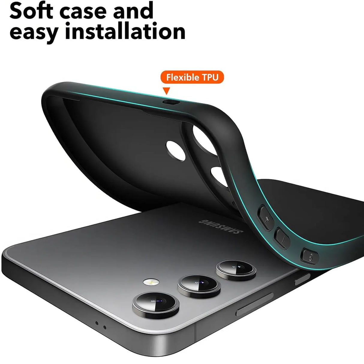 Flexible und sichere TPU Handyhülle für Samsung Galaxy S25+ in Schwarz