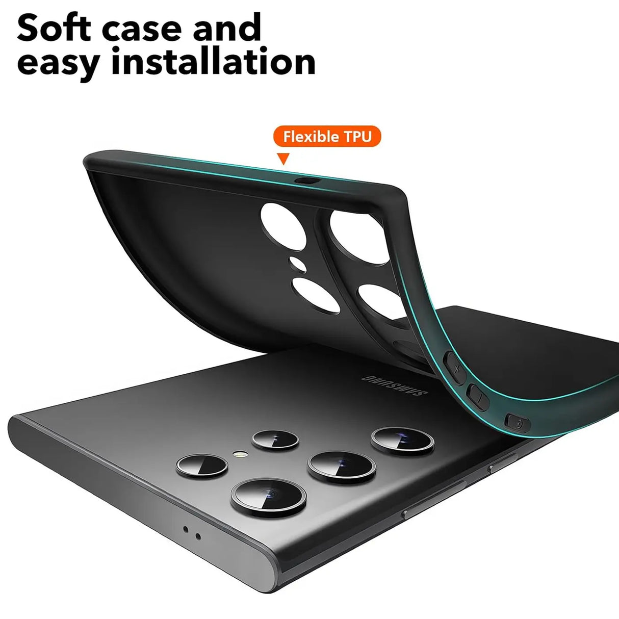 Flexible und sichere TPU Handyhülle für Samsung Galaxy S25 Ultra in Schwarz