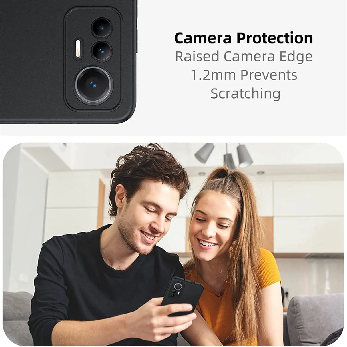 Flexible und sichere TPU Handyhülle für Xiaomi 12 Lite 5G in Schwarz