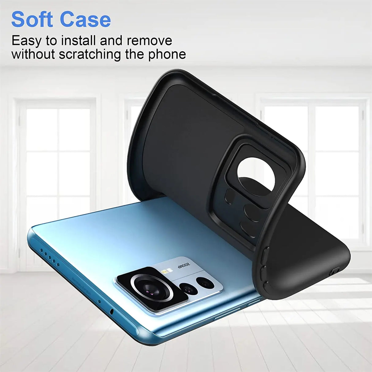 Flexible und sichere TPU Handyhülle für Xiaomi 12T / 12T Pro in Schwarz