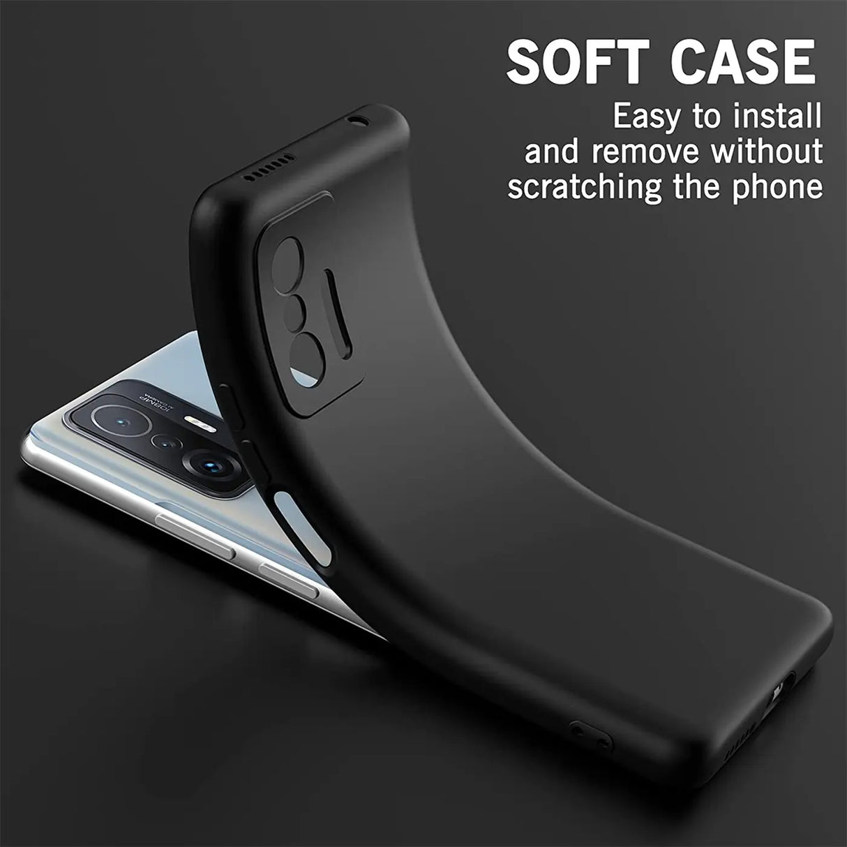 Flexible und sichere TPU Handyhülle für Xiaomi Mi 11T / Mi 11T Pro in Schwarz