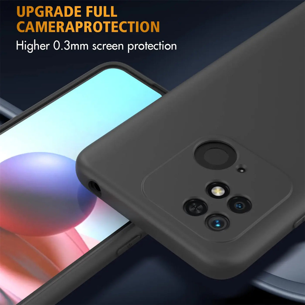 Flexible und sichere TPU Handyhülle für Xiaomi Redmi 10C in Schwarz