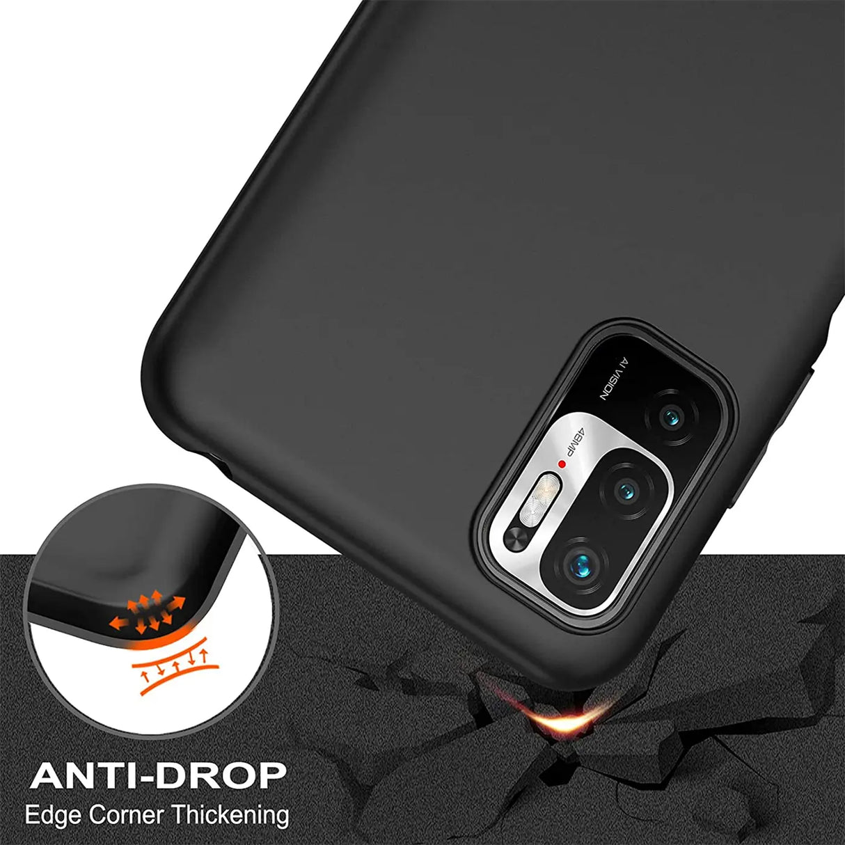 Flexible und sichere TPU Handyhülle für Xiaomi Redmi Note 10 5G in Schwarz