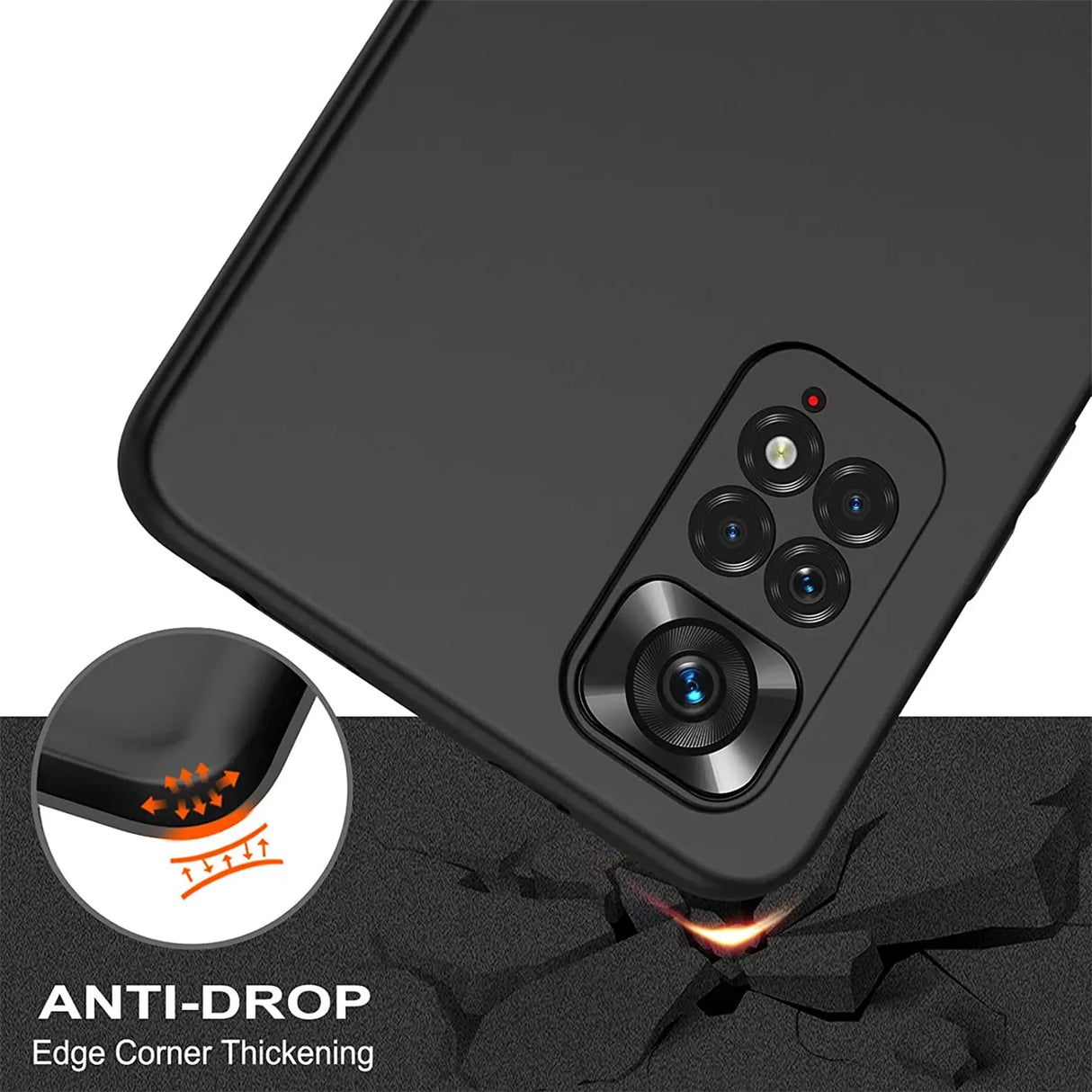 Flexible und sichere TPU Handyhülle für Xiaomi Redmi Note 11 Pro / Note 11 Pro 5G in Schwarz