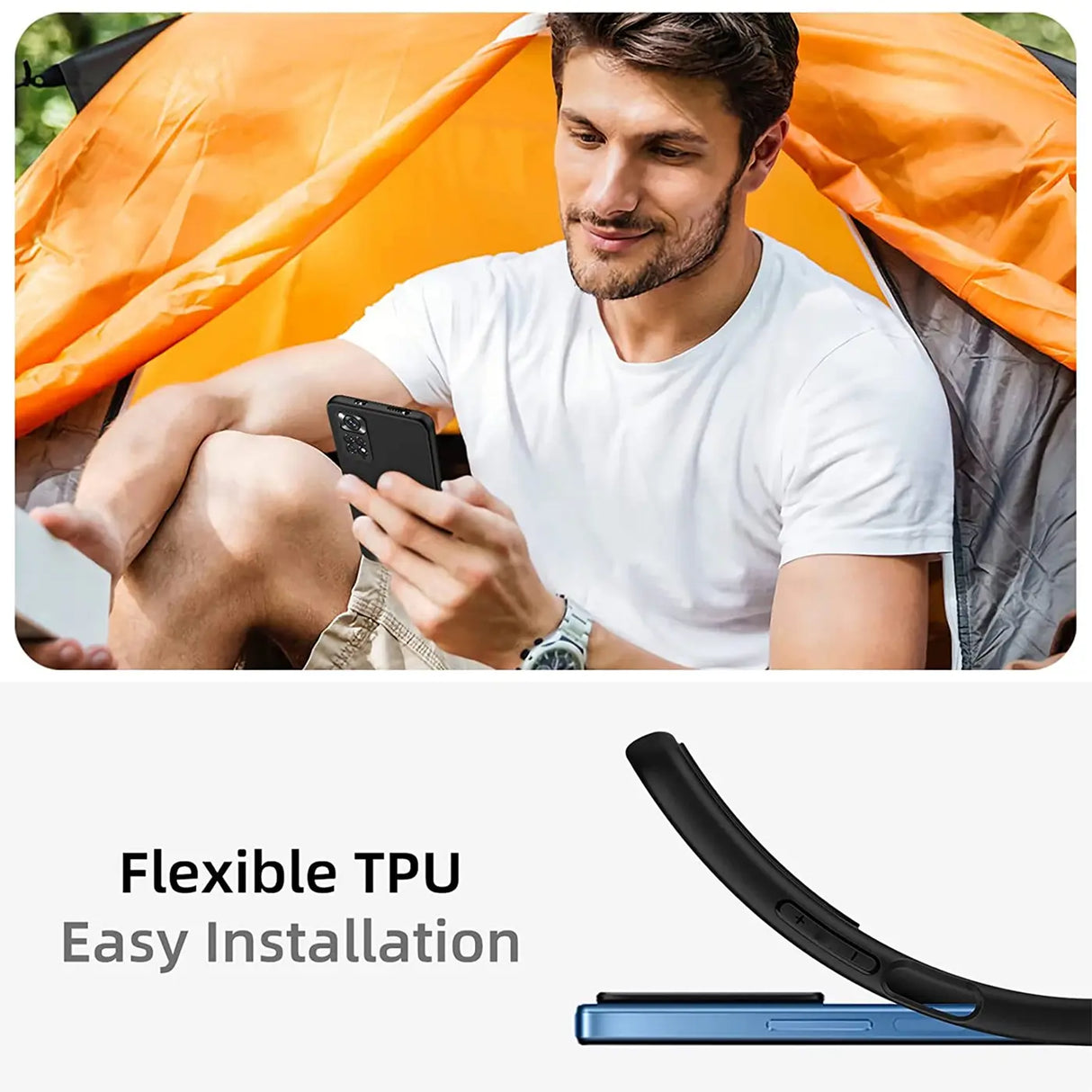 Flexible und sichere TPU Handyhülle für Xiaomi Redmi Note 11 / 11s in Schwarz