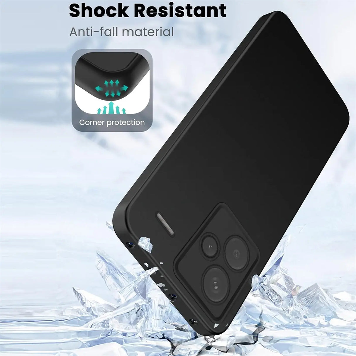 Flexible und sichere TPU Handyhülle für Xiaomi Redmi Note 13 Pro+ 5G in Schwarz