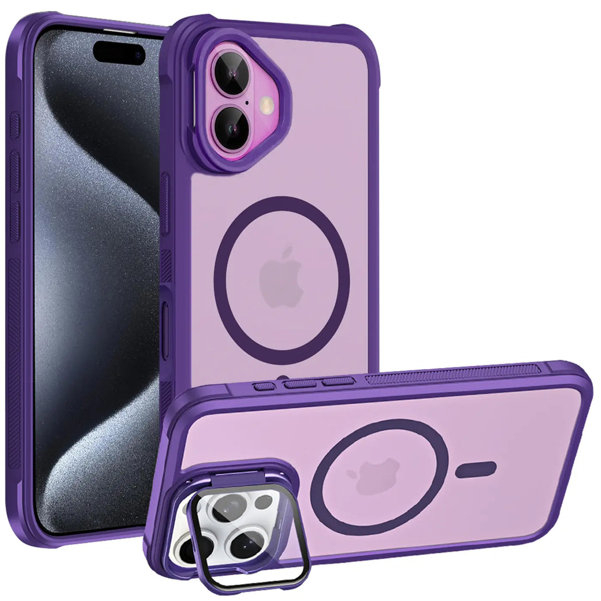 MagSafe Hülle mit multifunktionalem Schutzglas für iPhone 16 Plus – Schützt und dient als Stand