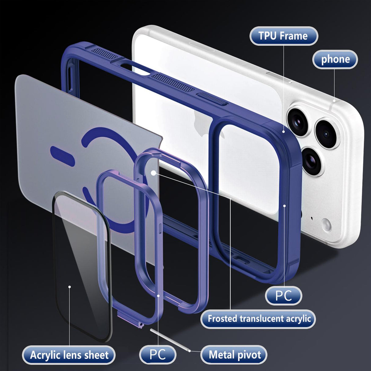 iPhone 18 Pro - MagSafe Hülle mit Kamera-Glas & Ständer