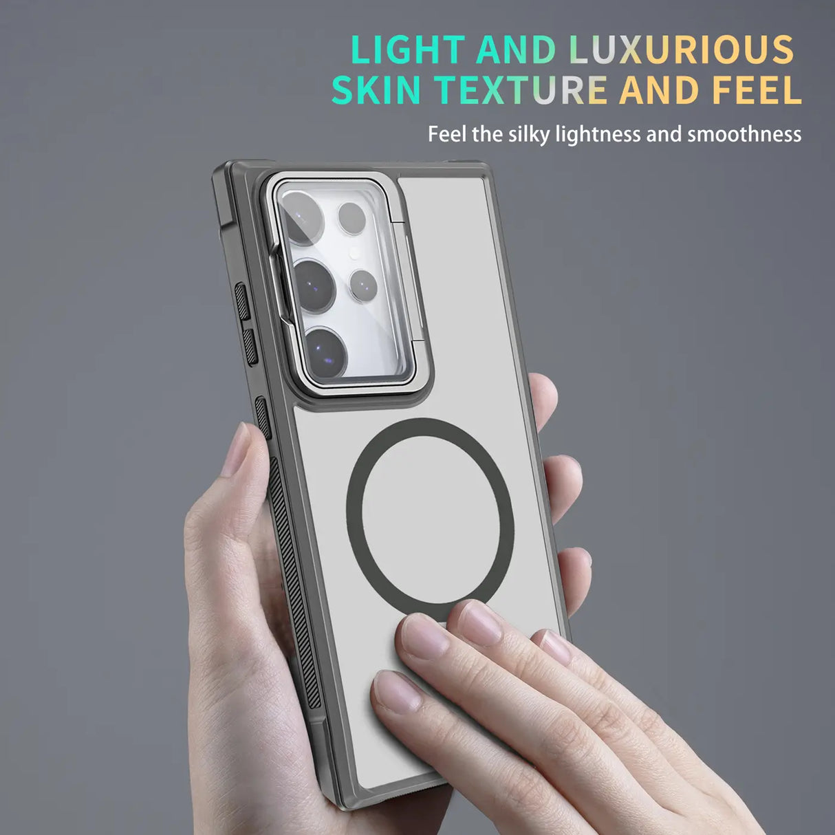 MagSafe Hülle mit multifunktionalem Schutzglas für Samsung Galaxy S21 FE – Schützt und dient als Stand