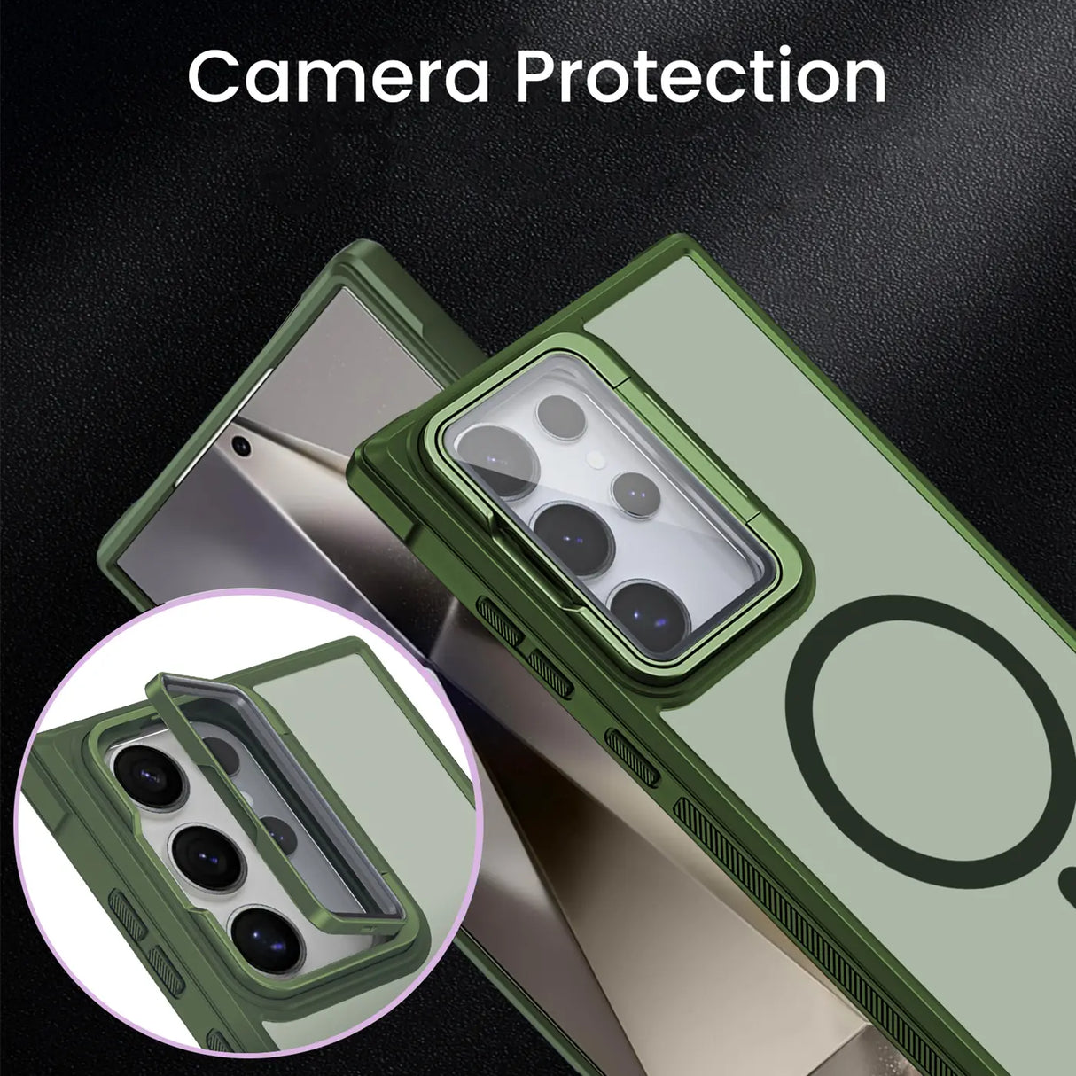 MagSafe Hülle mit multifunktionalem Schutzglas für Samsung Galaxy S23 FE – Schützt und dient als Stand