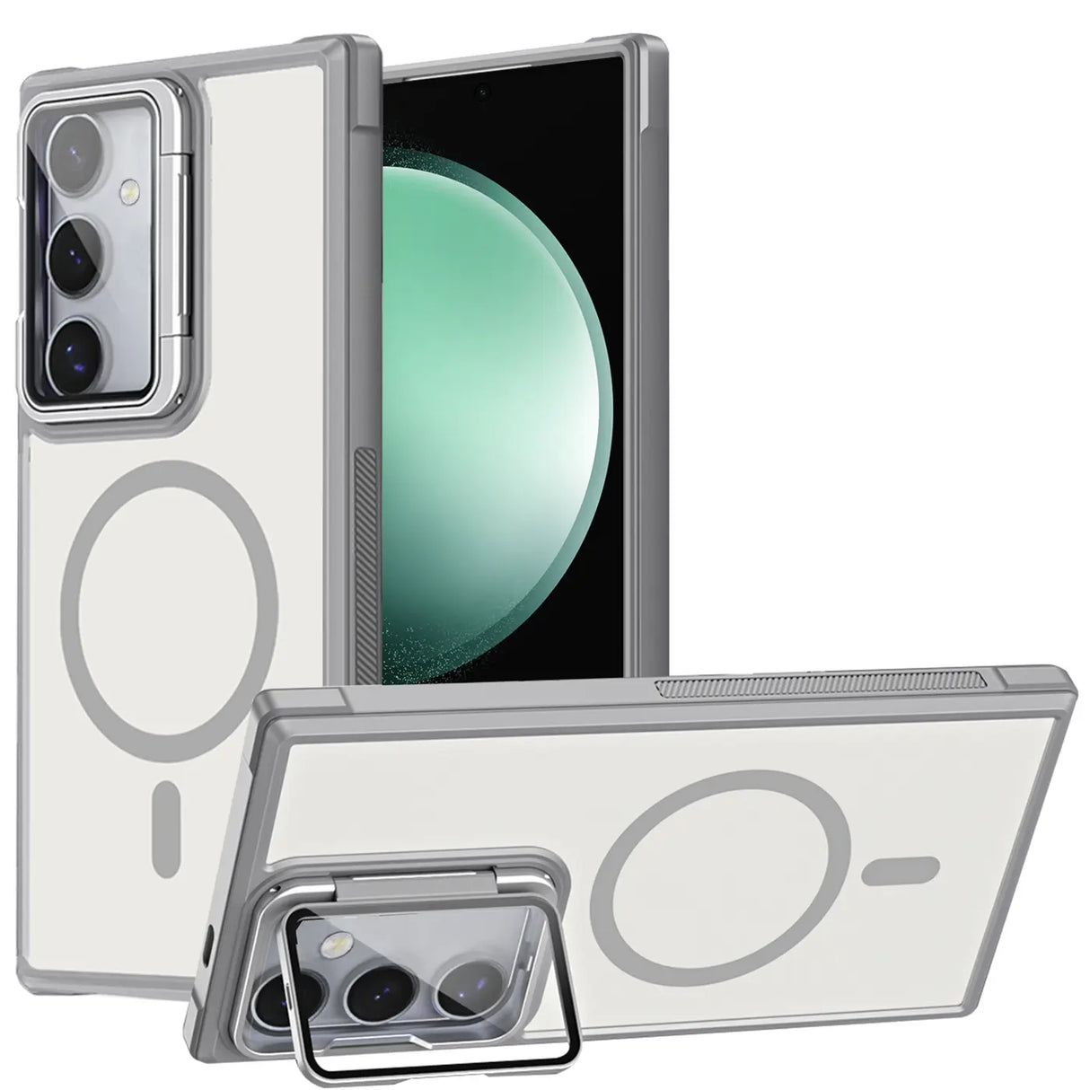 MagSafe Hülle mit multifunktionalem Schutzglas für Samsung Galaxy S23 FE – Schützt und dient als Stand