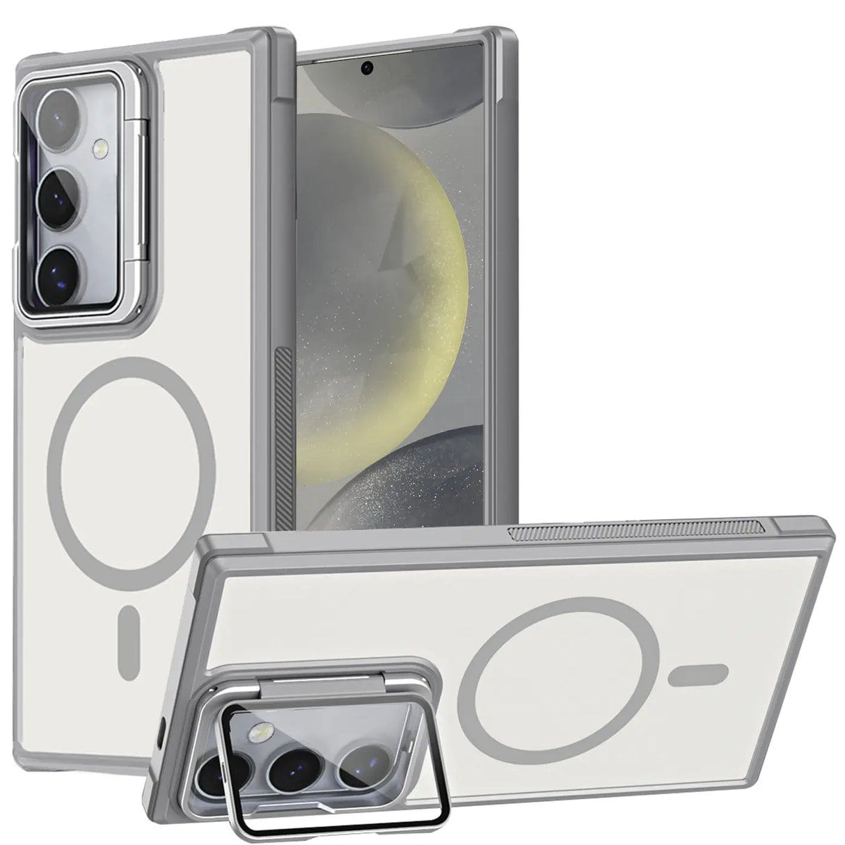 MagSafe Hülle mit multifunktionalem Schutzglas für Samsung Galaxy S24 FE – Schützt und dient als Stand