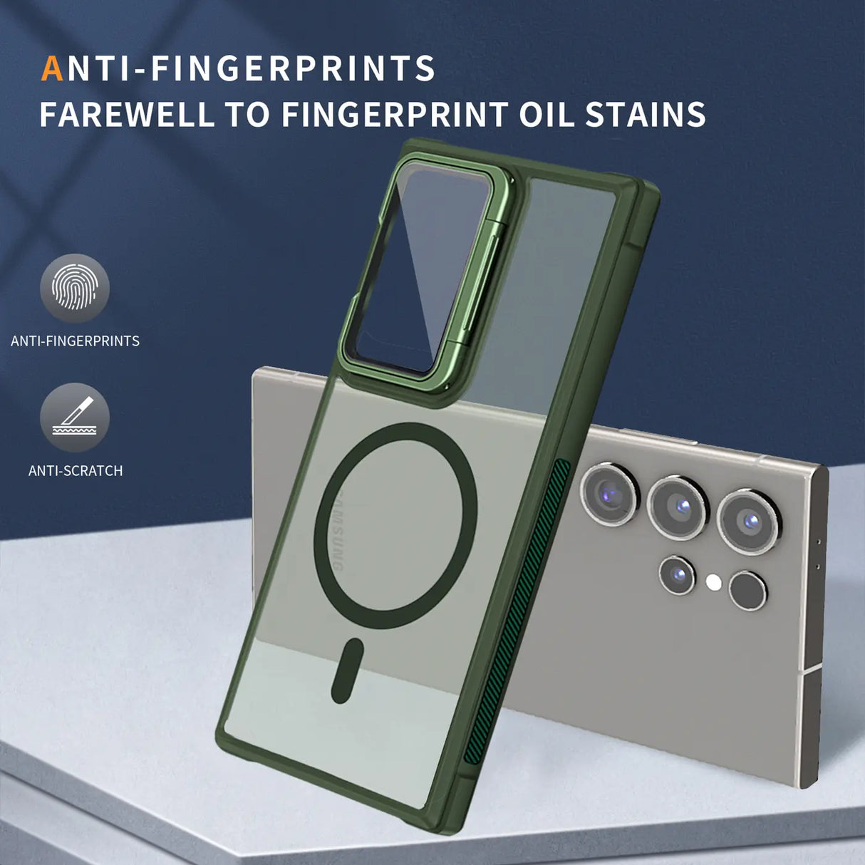 MagSafe Hülle mit multifunktionalem Schutzglas für Samsung Galaxy S24 – Schützt und dient als Stand