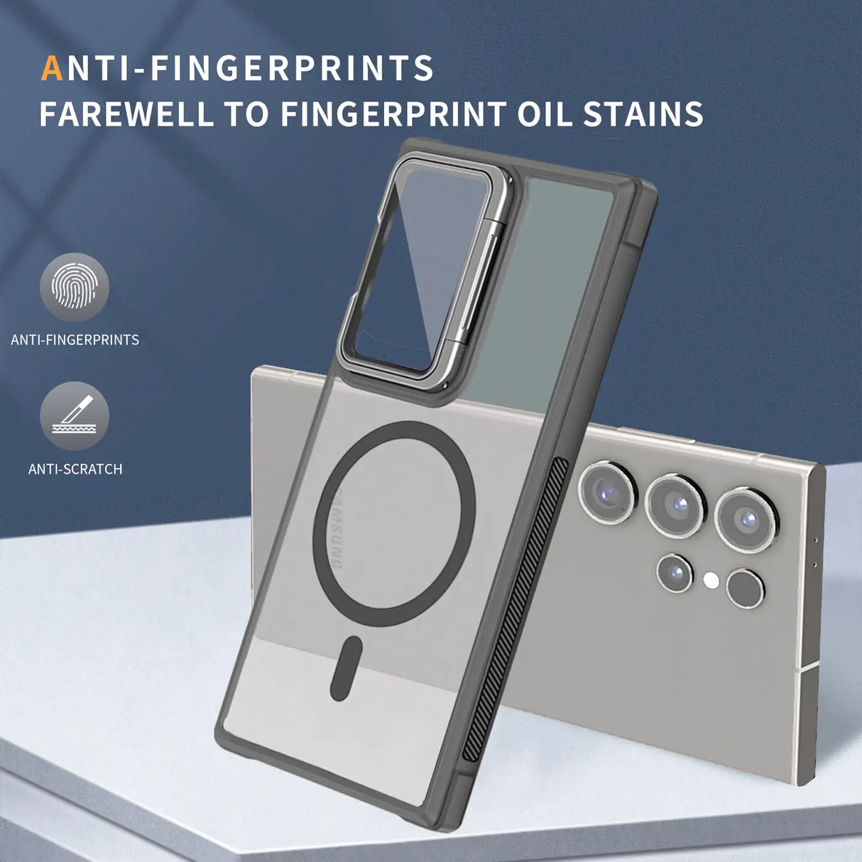 MagSafe Hülle mit multifunktionalem Schutzglas für Samsung Galaxy S25 – Schützt und dient als Stand