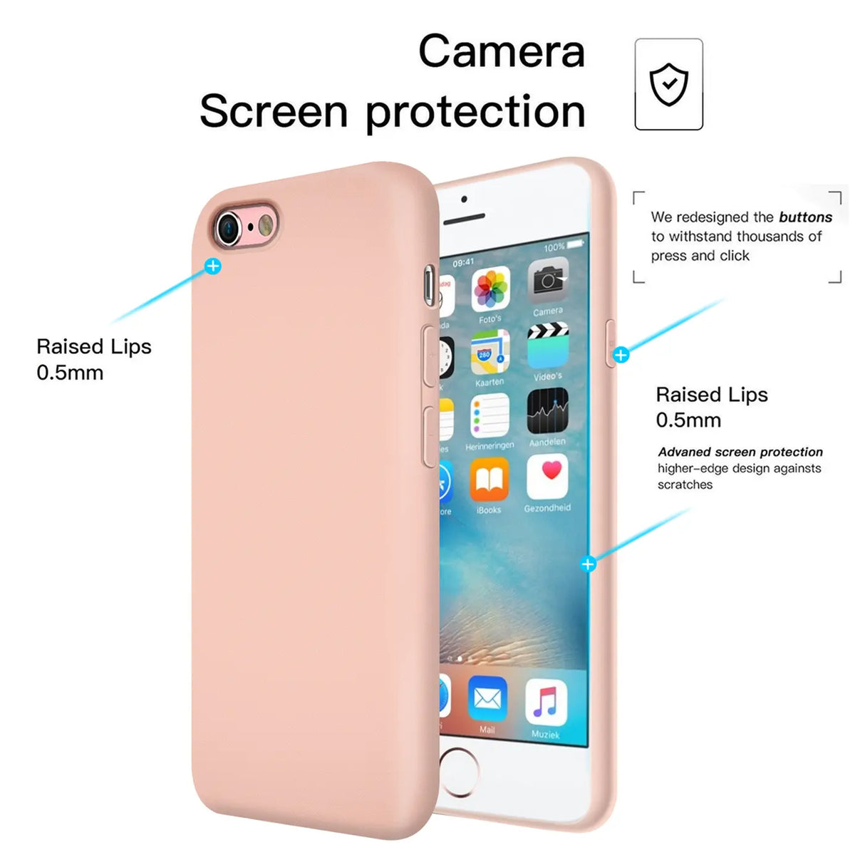 Stoßdämpfende und langlebige Silikon Handyhülle für iPhone 6 / 6S