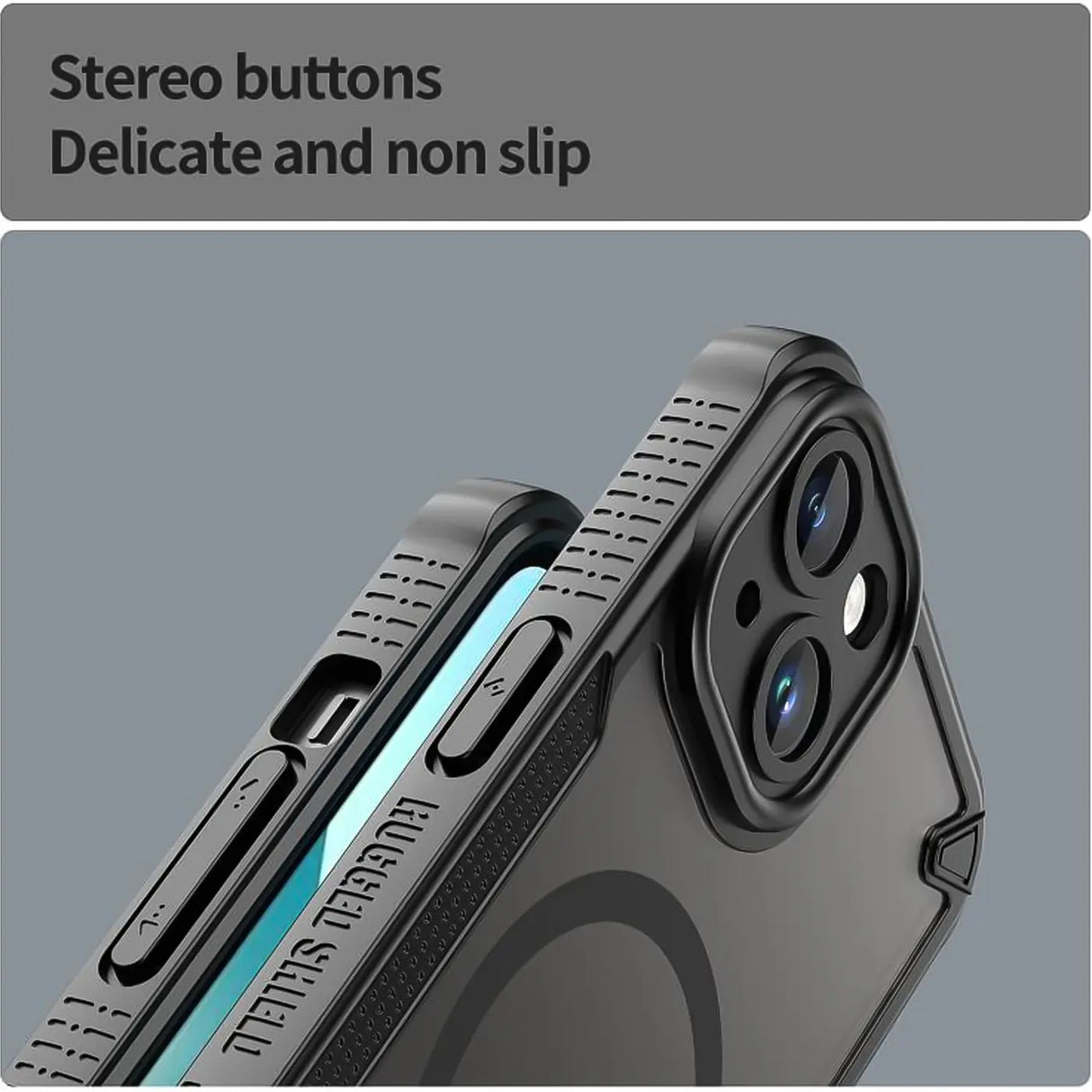 Stoßfeste, MagSafe-kompatible Handyhülle mit halbtransparenter Rückseite für iPhone 13