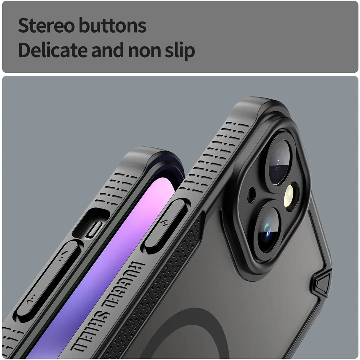 Stoßfeste, MagSafe-kompatible Handyhülle mit halbtransparenter Rückseite für iPhone 14