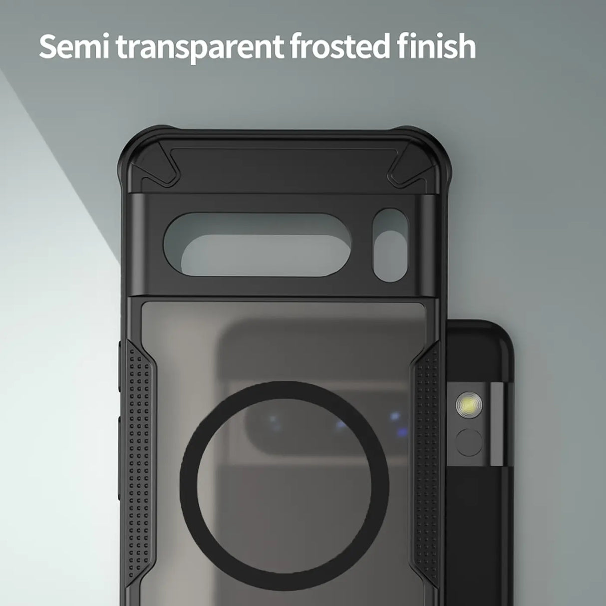 Stoßfeste, MagSafe-kompatible Handyhülle mit halbtransparenter Rückseite für Google Pixel 8 Pro