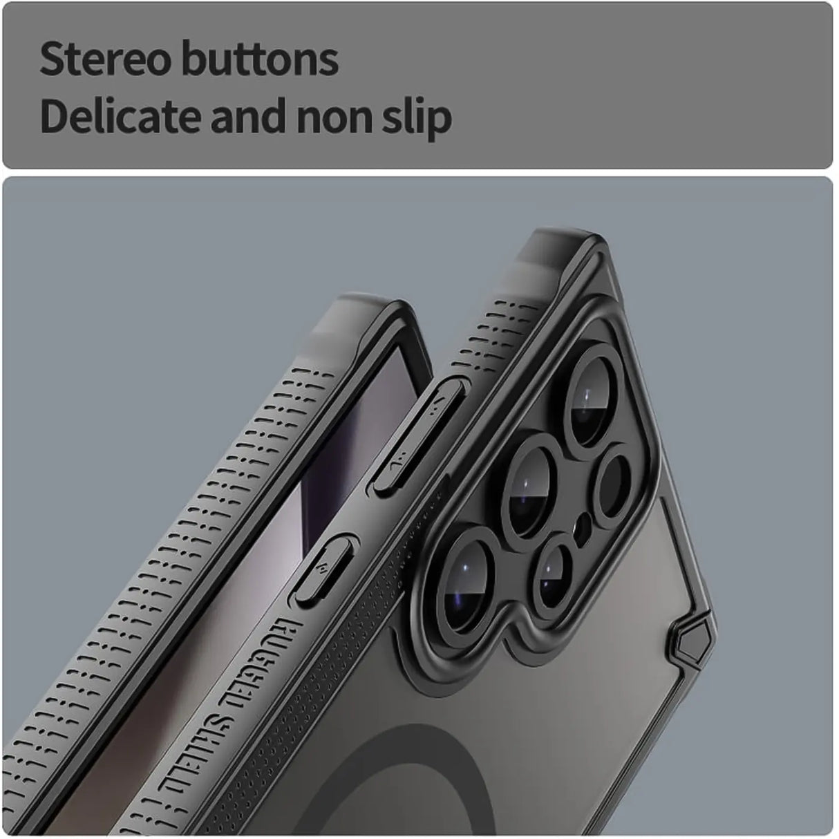 Stoßfeste, MagSafe-kompatible Handyhülle mit halbtransparenter Rückseite für Samsung Galaxy S24 Ultra