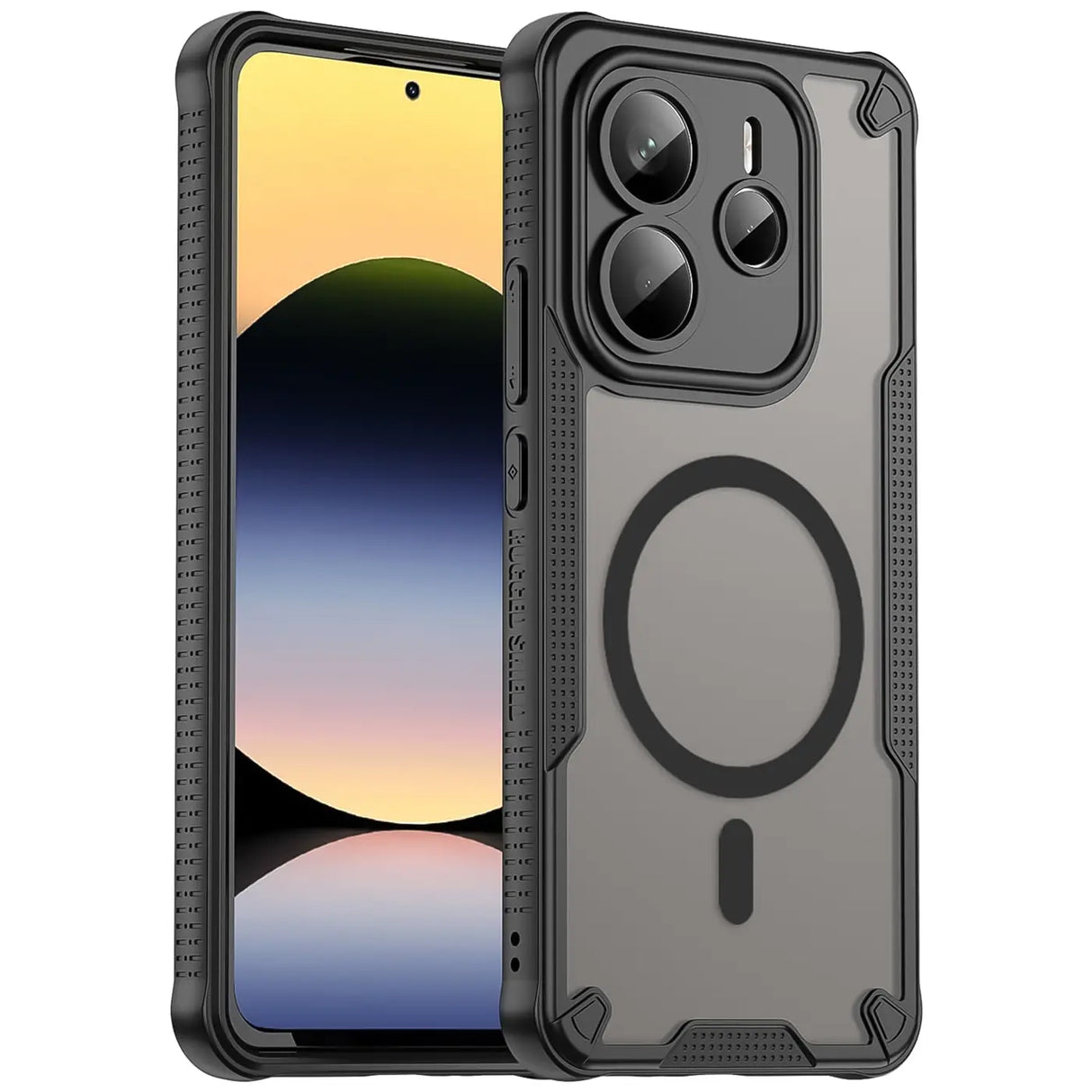 Stoßfeste, MagSafe-kompatible Handyhülle mit halbtransparenter Rückseite für Xiaomi Redmi Note 14 5G