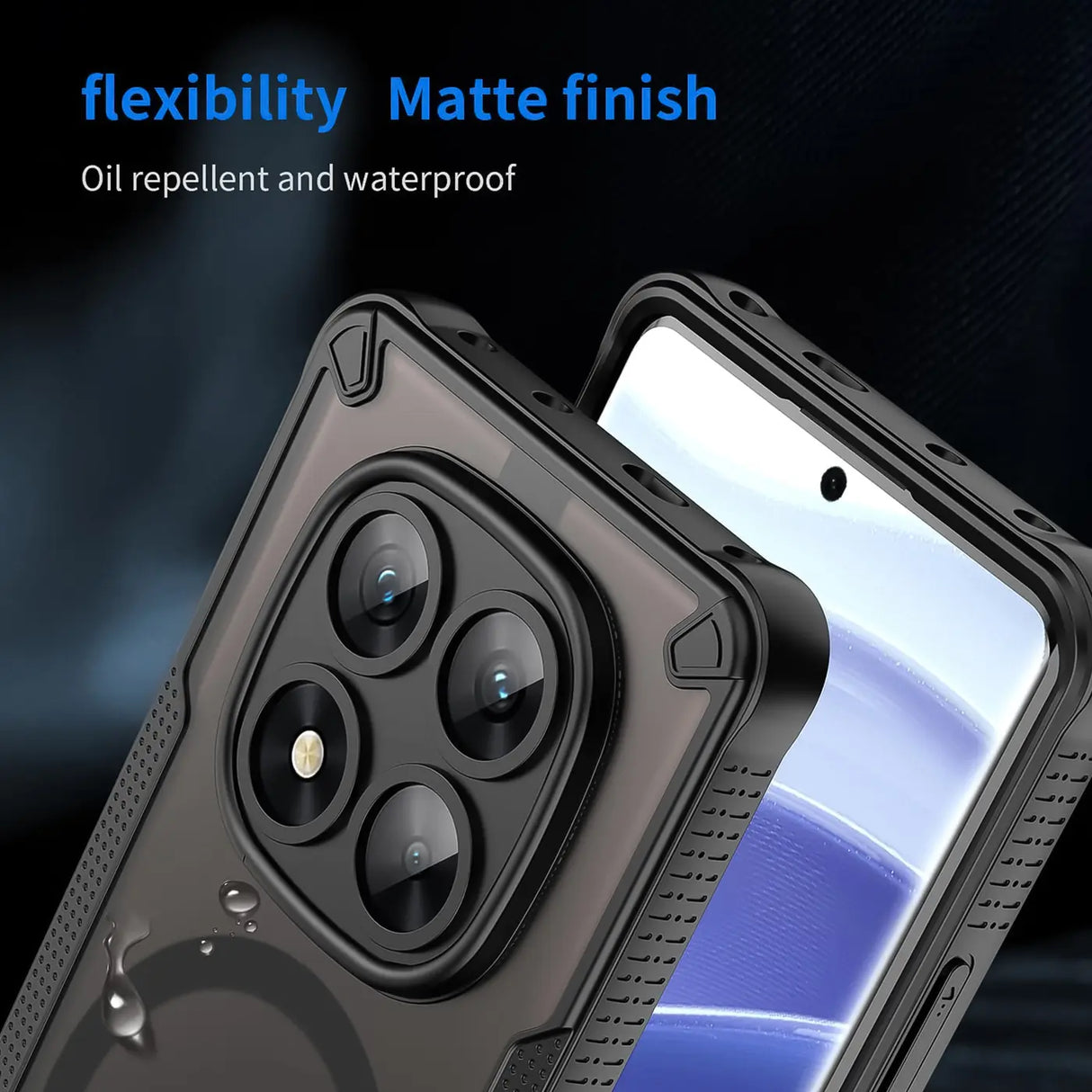 Stoßfeste, MagSafe-kompatible Handyhülle mit halbtransparenter Rückseite für Xiaomi Redmi Note 14 Pro+ 5G