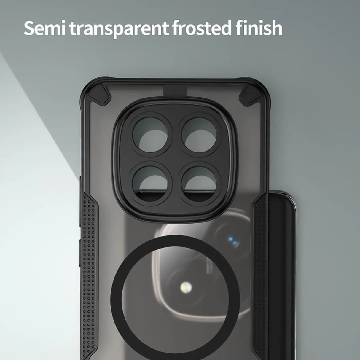 Stoßfeste, MagSafe-kompatible Handyhülle mit halbtransparenter Rückseite für Xiaomi Redmi Note 14 Pro+ 5G