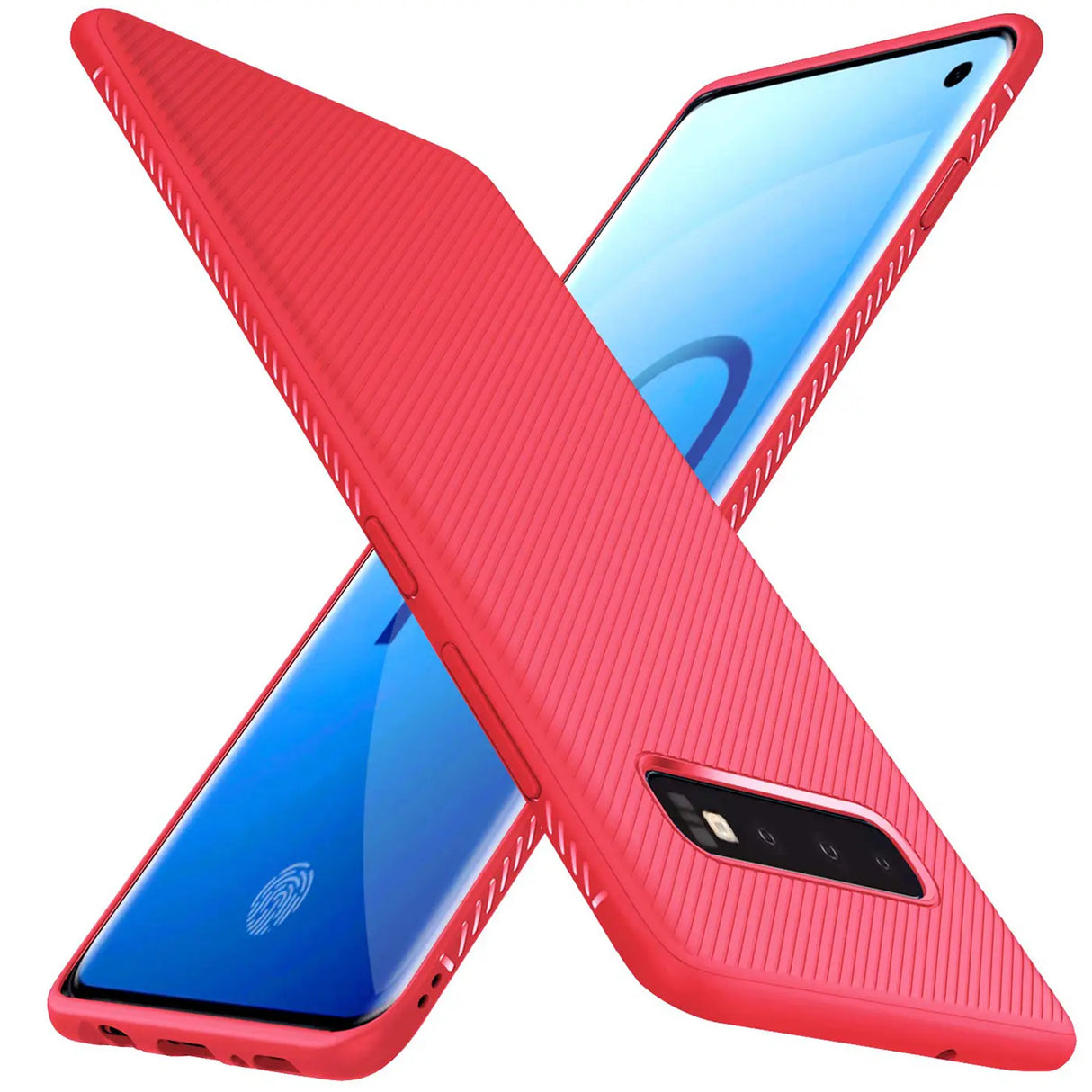 Elegante Handyhülle für Samsung Galaxy S10 in Rot, angenehme Haptik