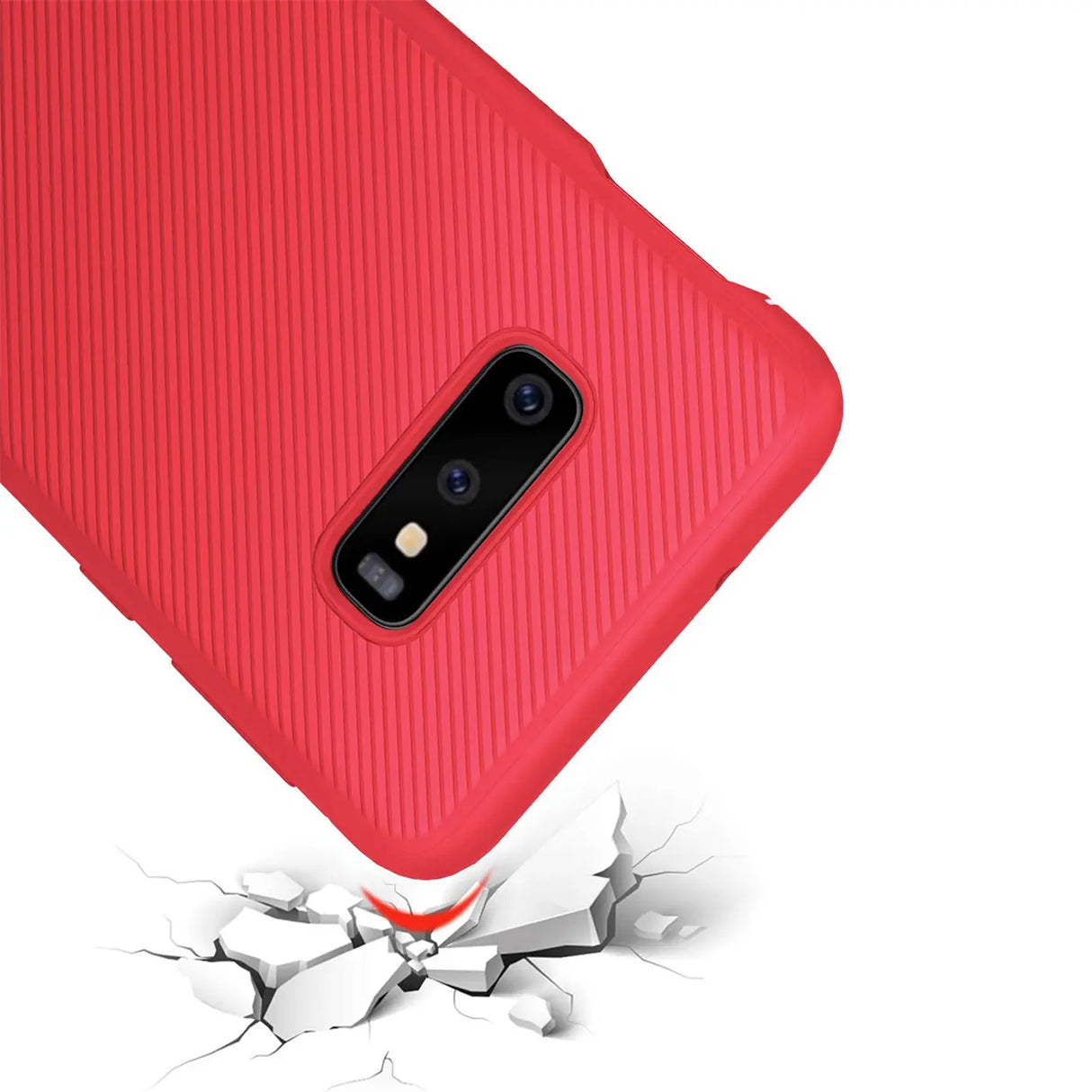 Elegante Handyhülle für Samsung Galaxy S10E in Rot, angenehme Haptik