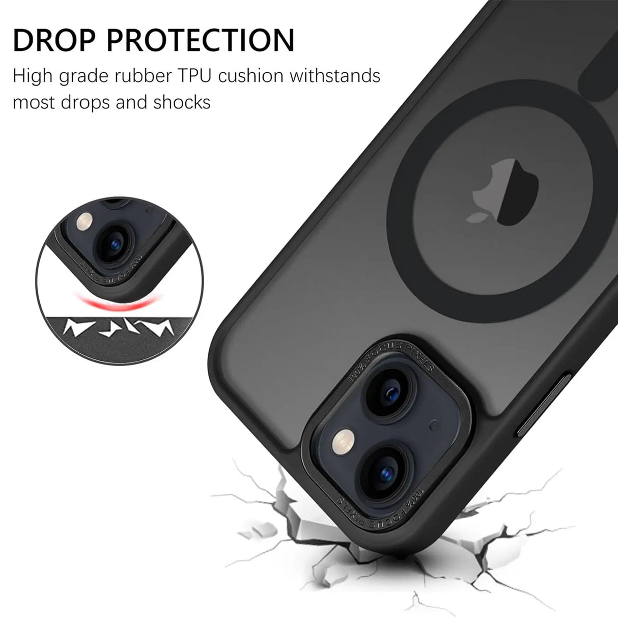 iPhone 14 Hülle mit MagSafe, stoßabsorbierendem Material, erhöhtem Kameraschutz und schlankem Frame-Design in verschiedenen Farben