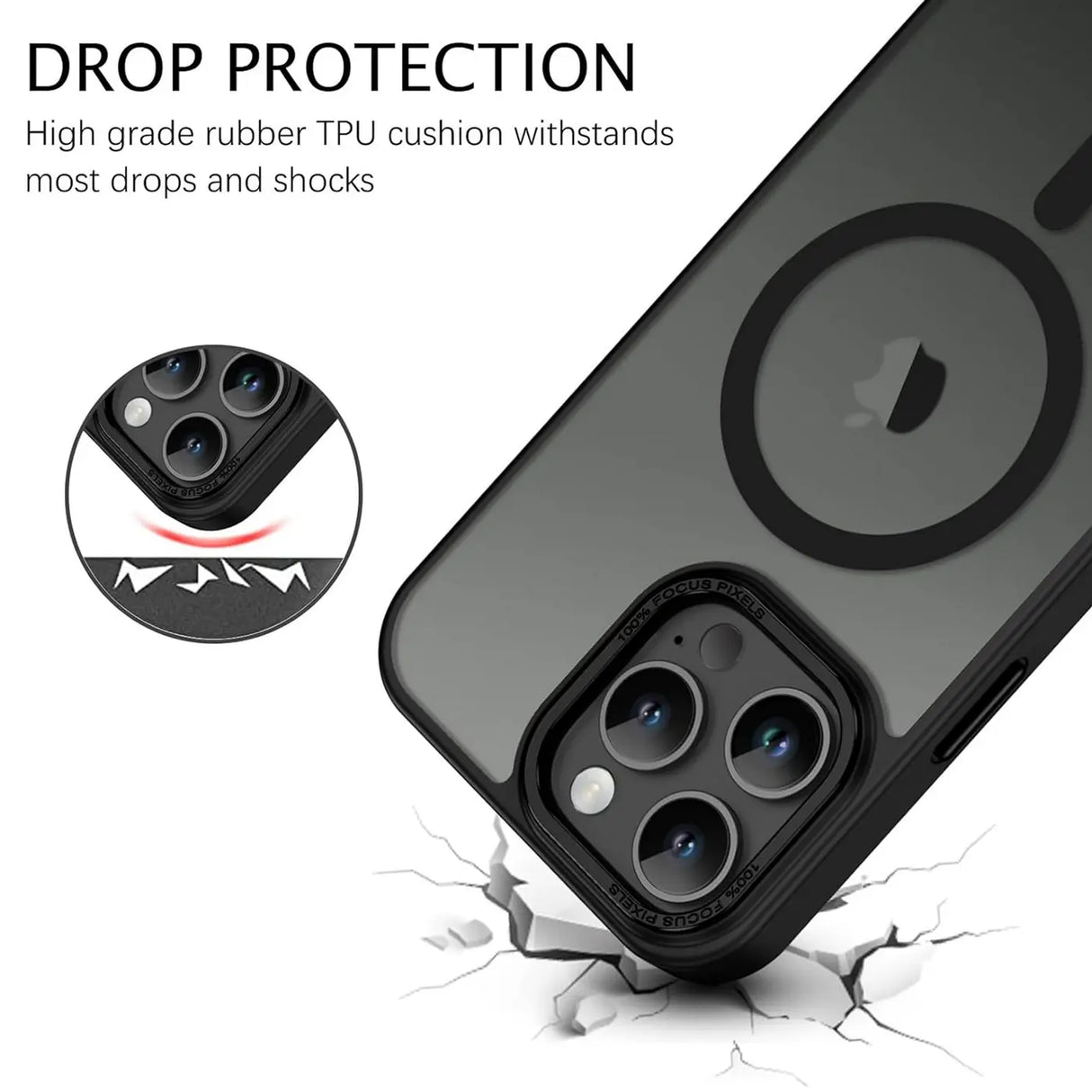 iPhone 15 Pro Max Hülle mit MagSafe, stoßabsorbierendem Material, erhöhtem Kameraschutz und schlankem Frame-Design in verschiedenen Farben