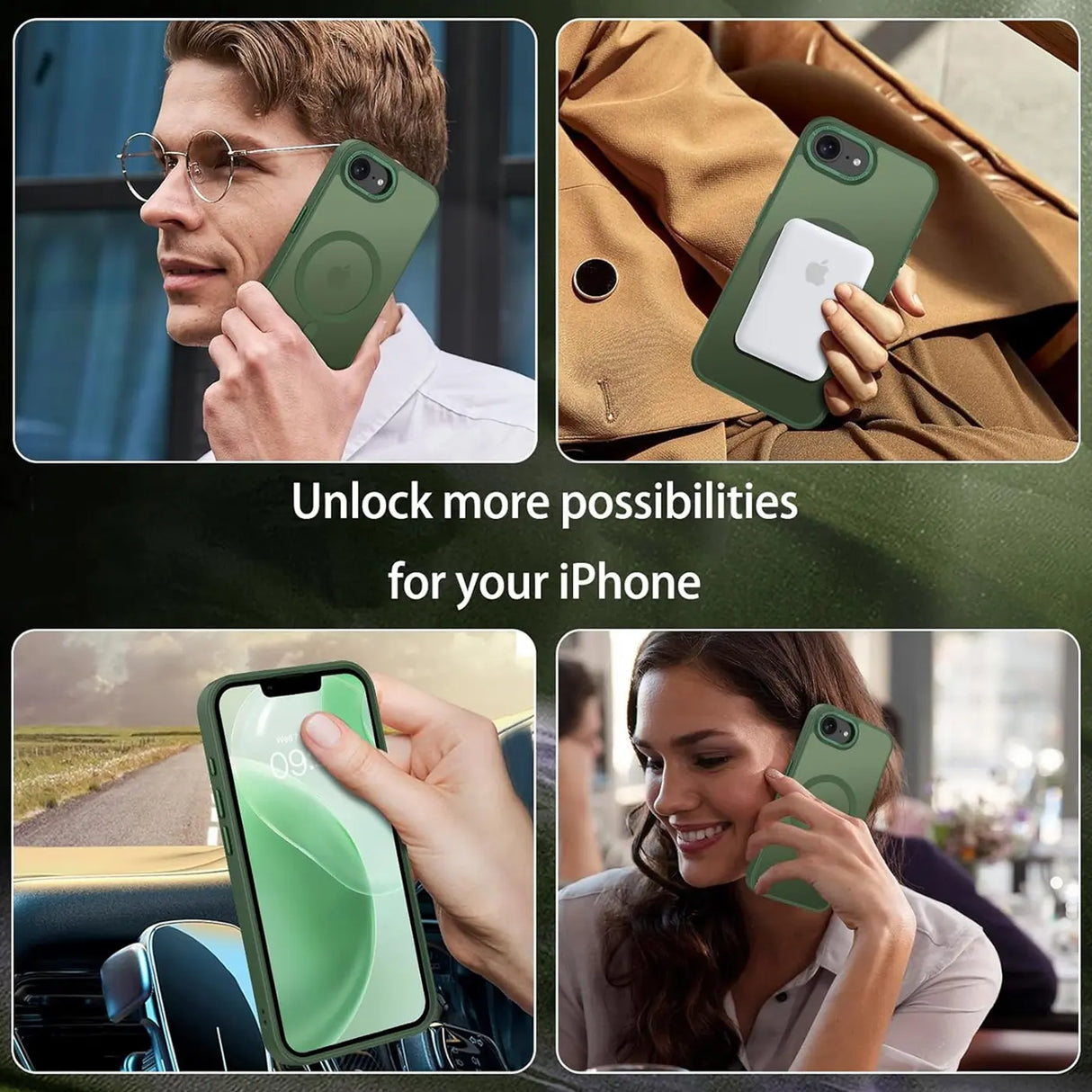 iPhone 16e Hülle mit MagSafe, stoßabsorbierendem Material, erhöhtem Kameraschutz und schlankem Frame-Design in verschiedenen Farben